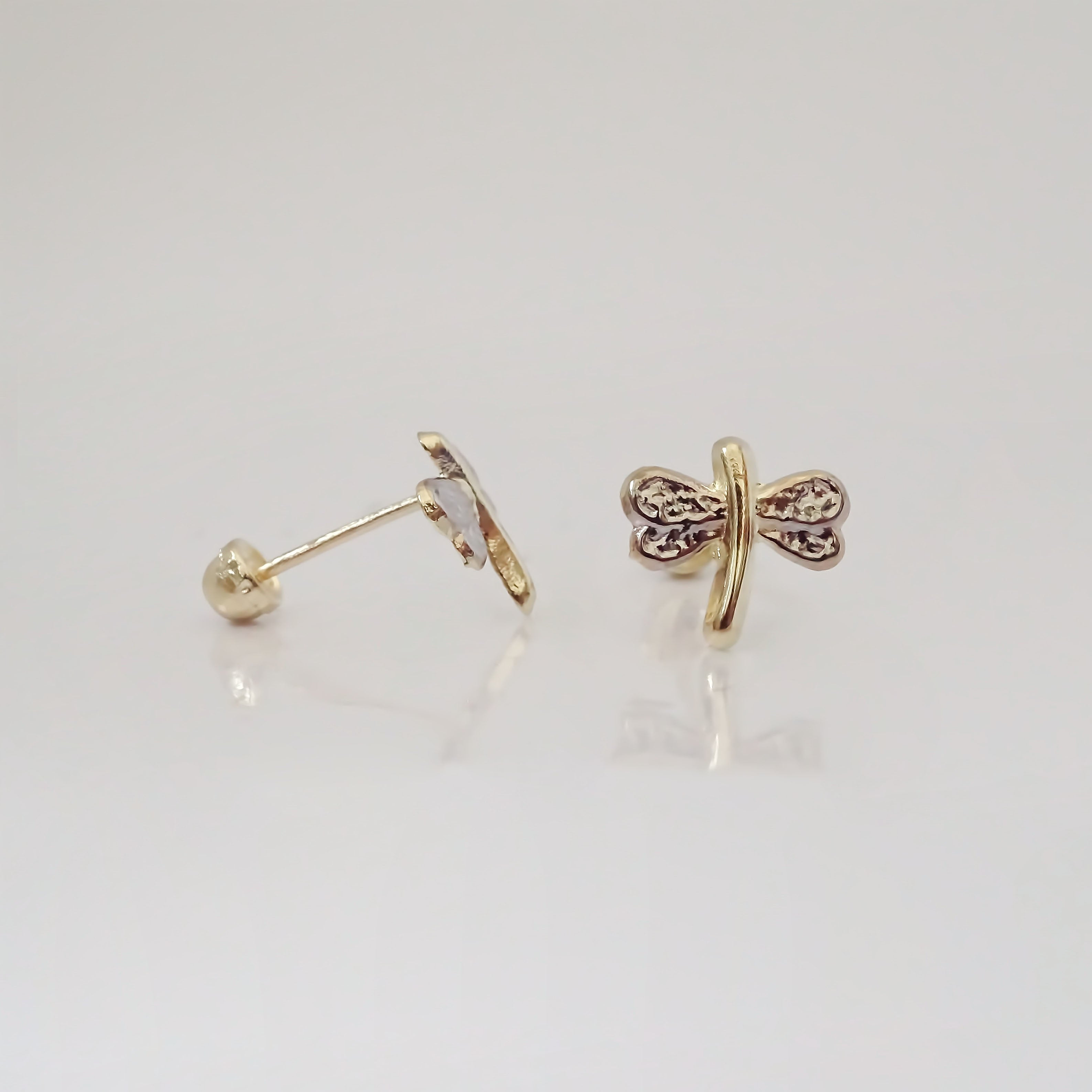 Amor Eterno - Broqueles Libélula Aretes / Oro 10k