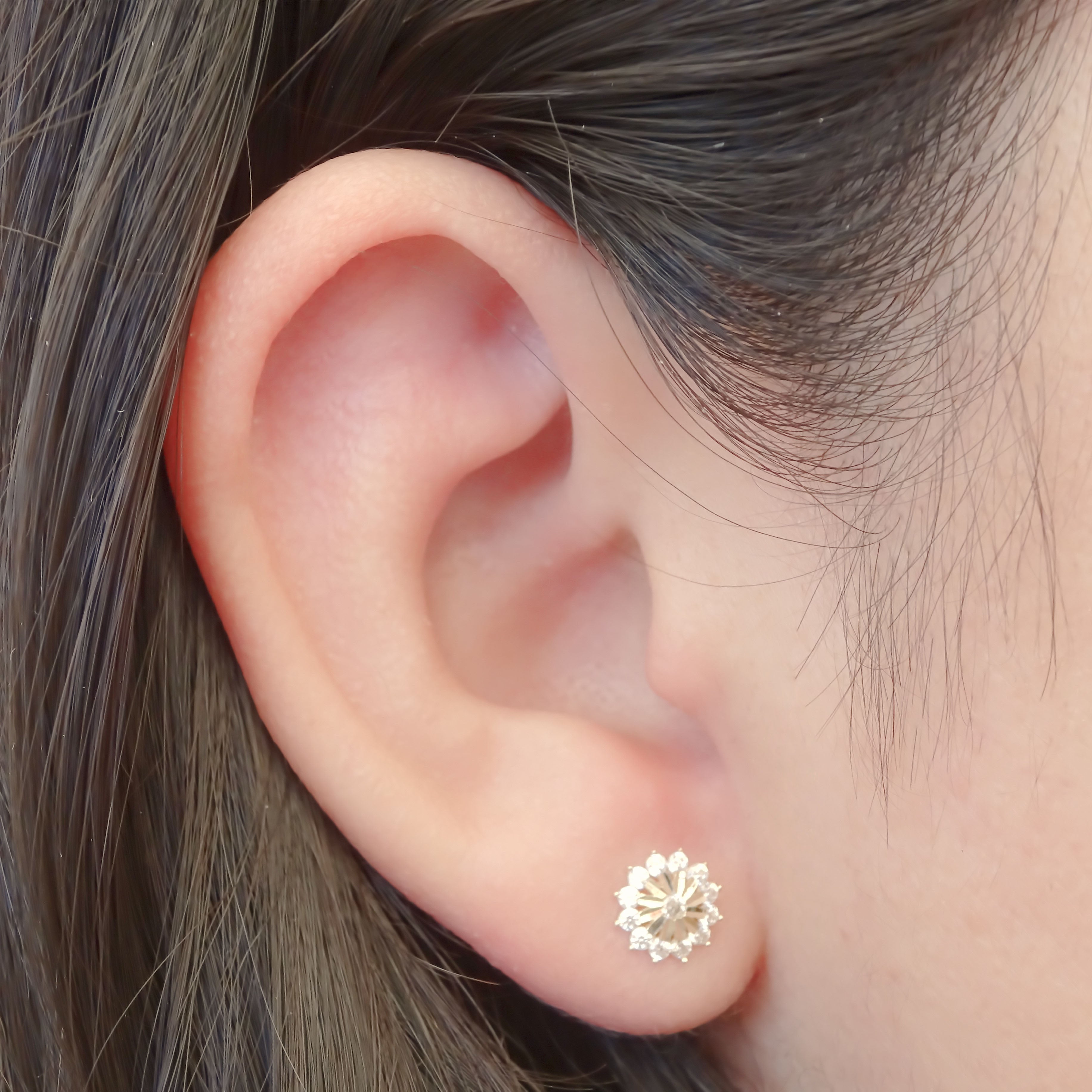 Amor Eterno - Broqueles Rosa Reina Aretes / Oro 10k