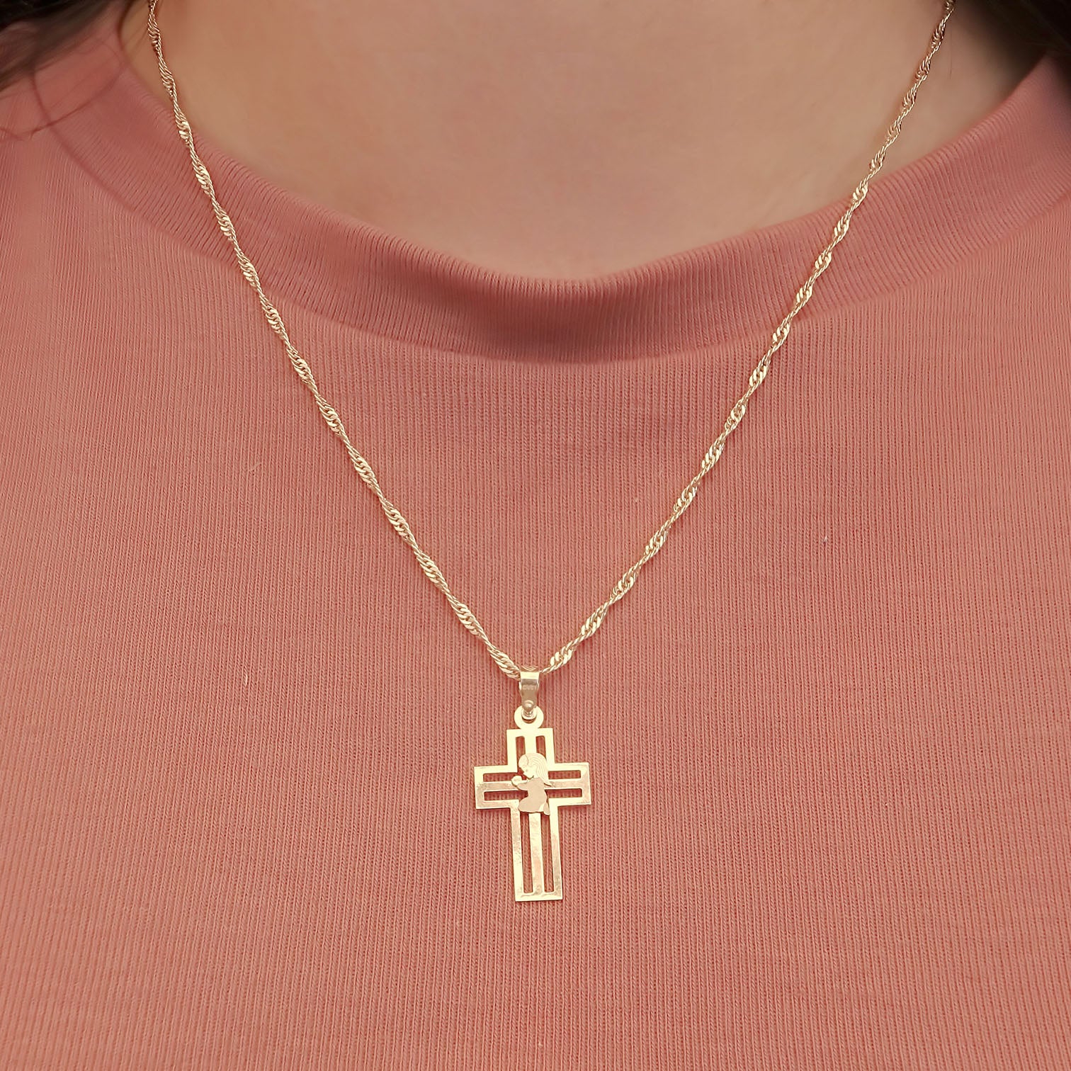Amor Eterno - Dije Ángel Cruz / Oro Sólido 10k