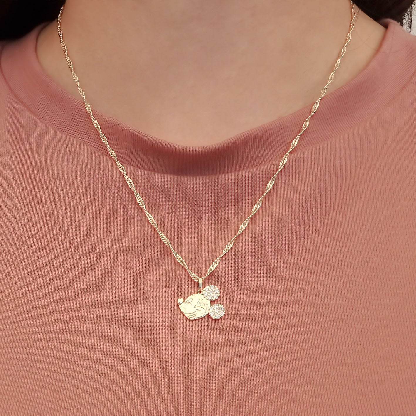 Amor Eterno - Dije Mickey Disney / Oro Sólido 10k
