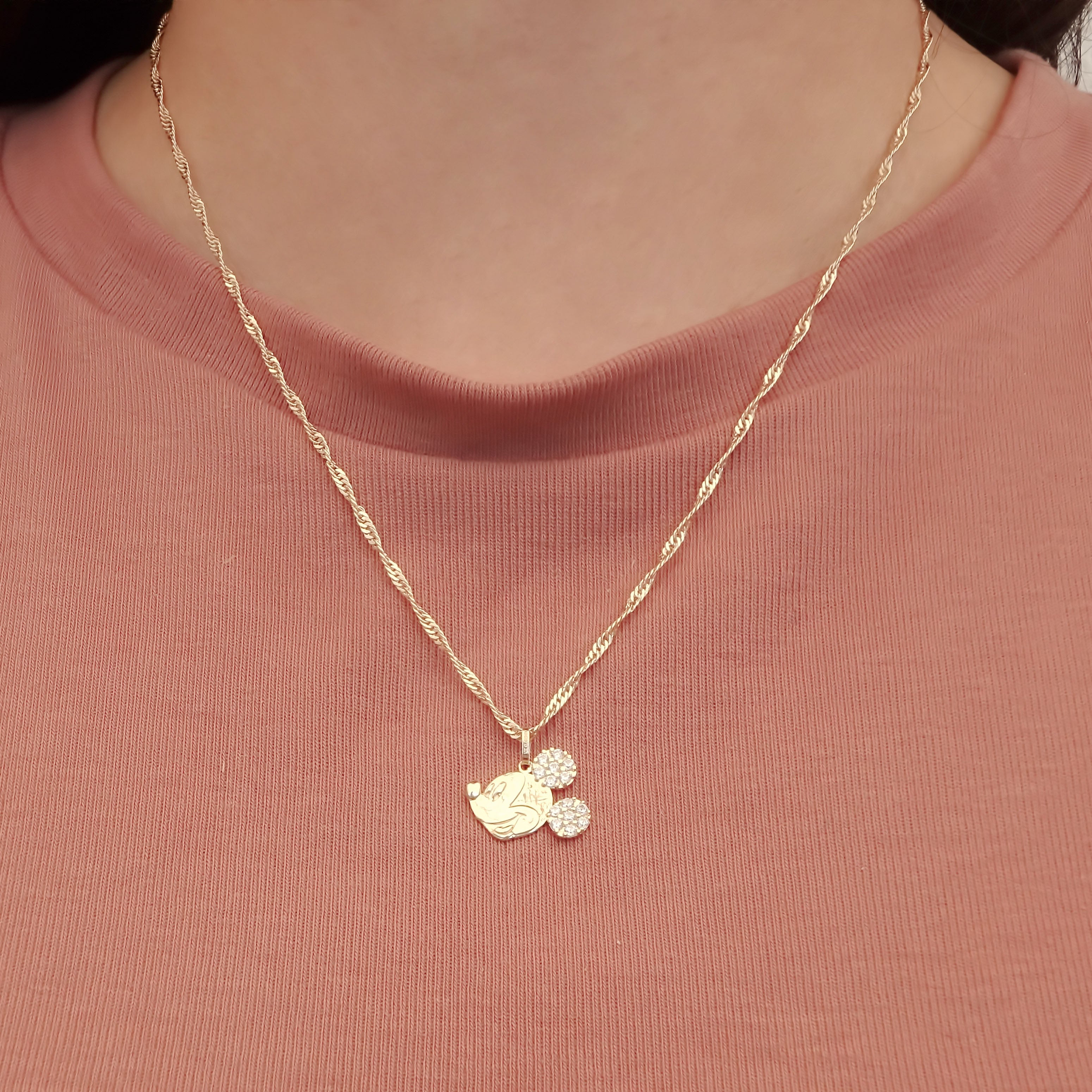 Amor Eterno - Dije Mickey Disney / Oro Sólido 10k