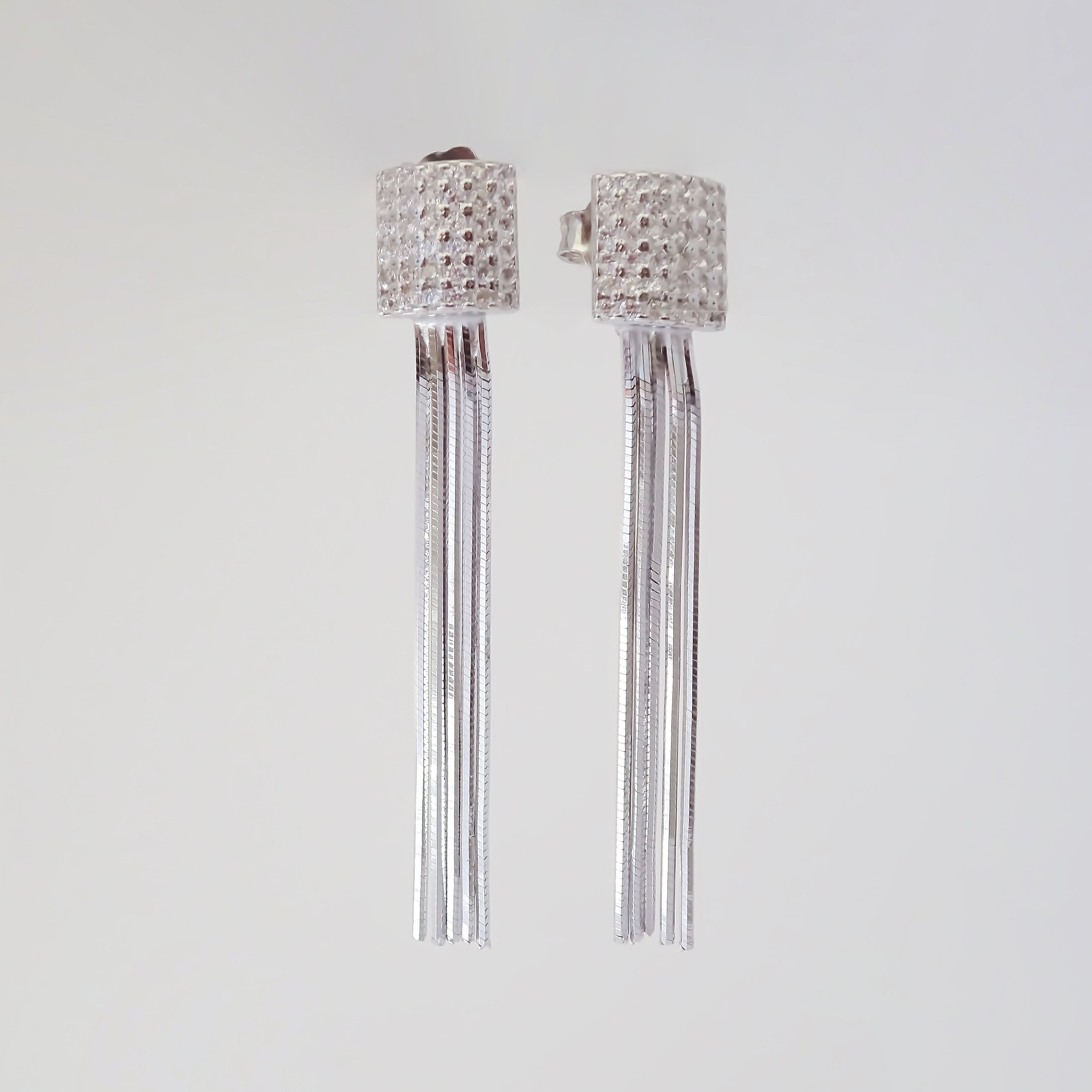 Amor Eterno - Broqueles Cuadro Lluvia / Plata Con Oro