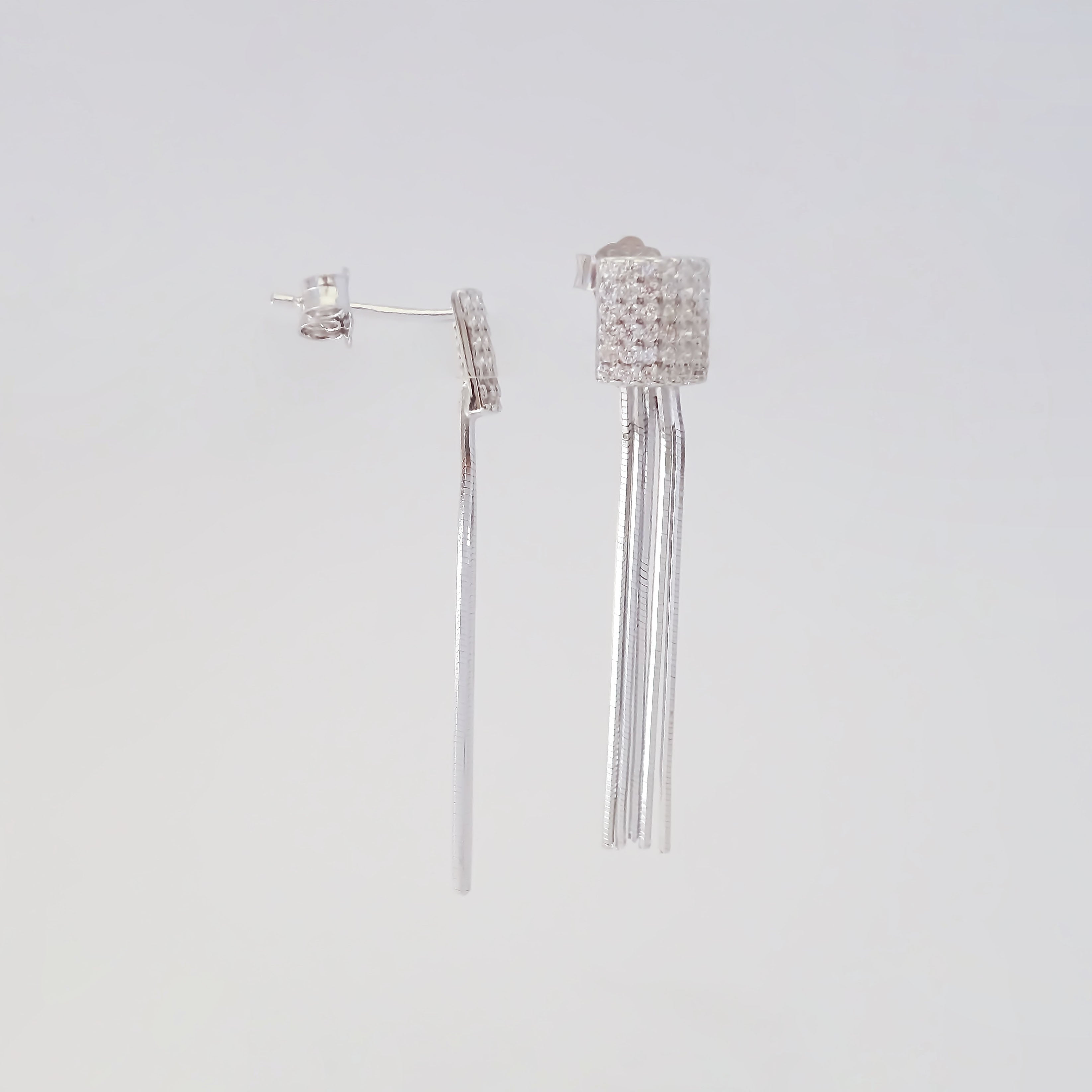 Amor Eterno - Broqueles Cuadro Lluvia / Plata Con Oro