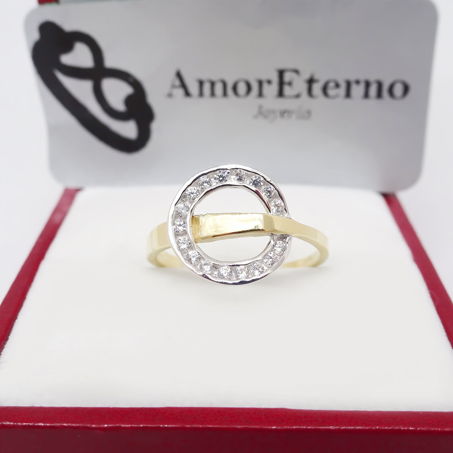 Amor Eterno - Anillo Orbit / Oro 10k Sólido