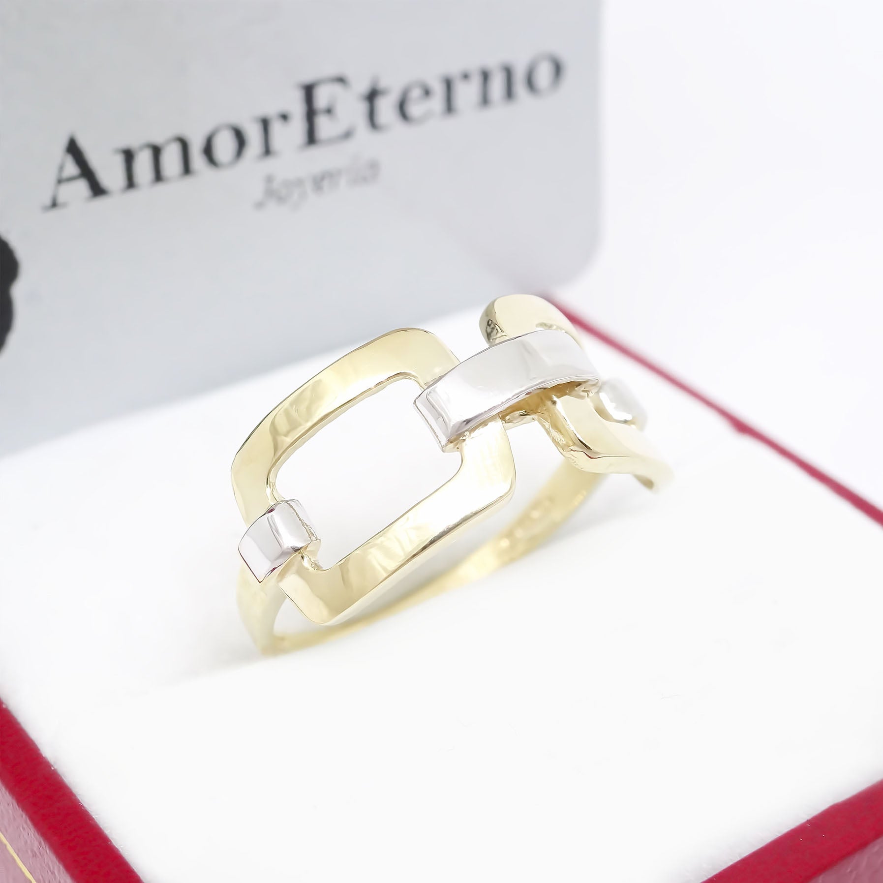 Amor Eterno - Anillo Marino / Oro 14k Solido