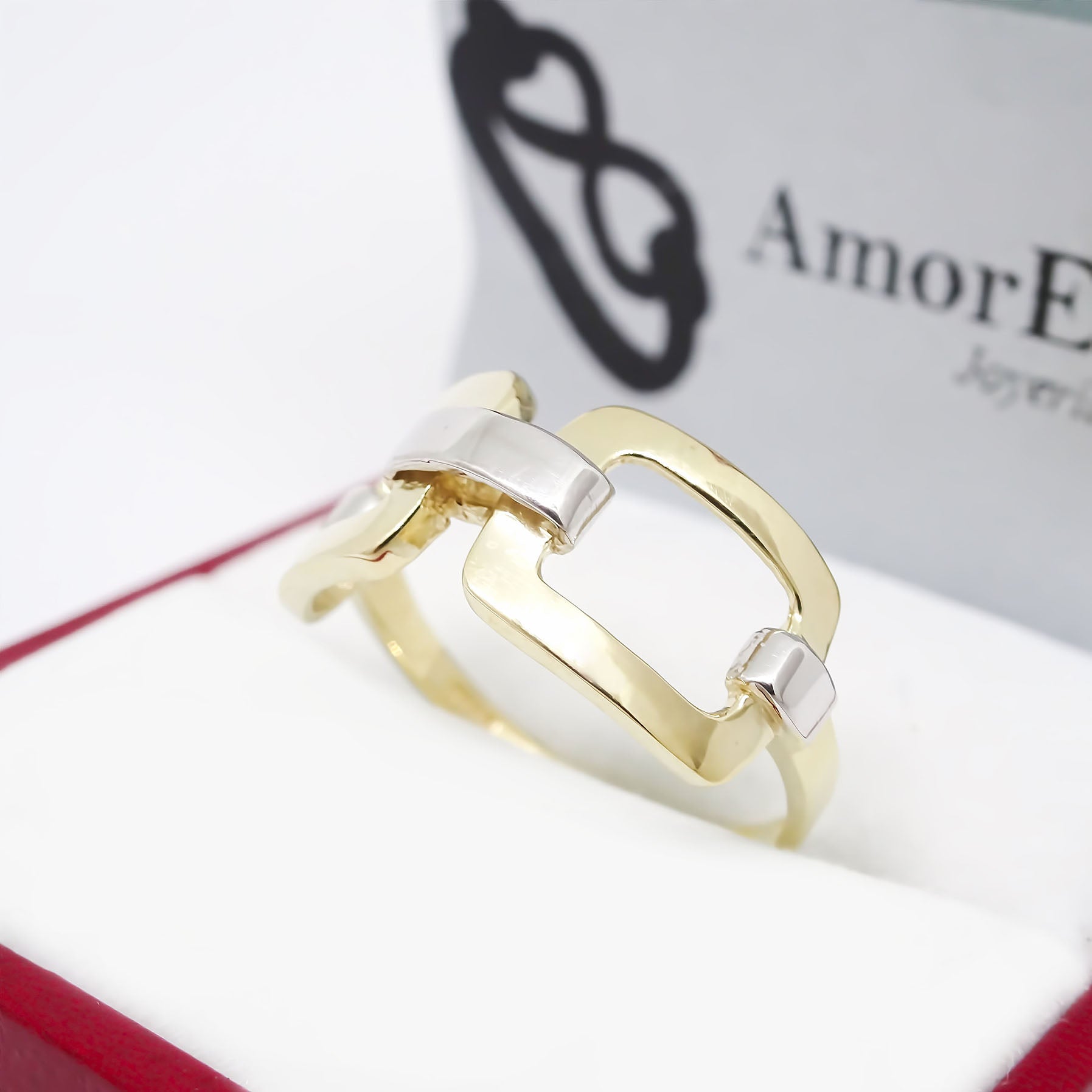 Amor Eterno - Anillo Marino / Oro 14k Solido