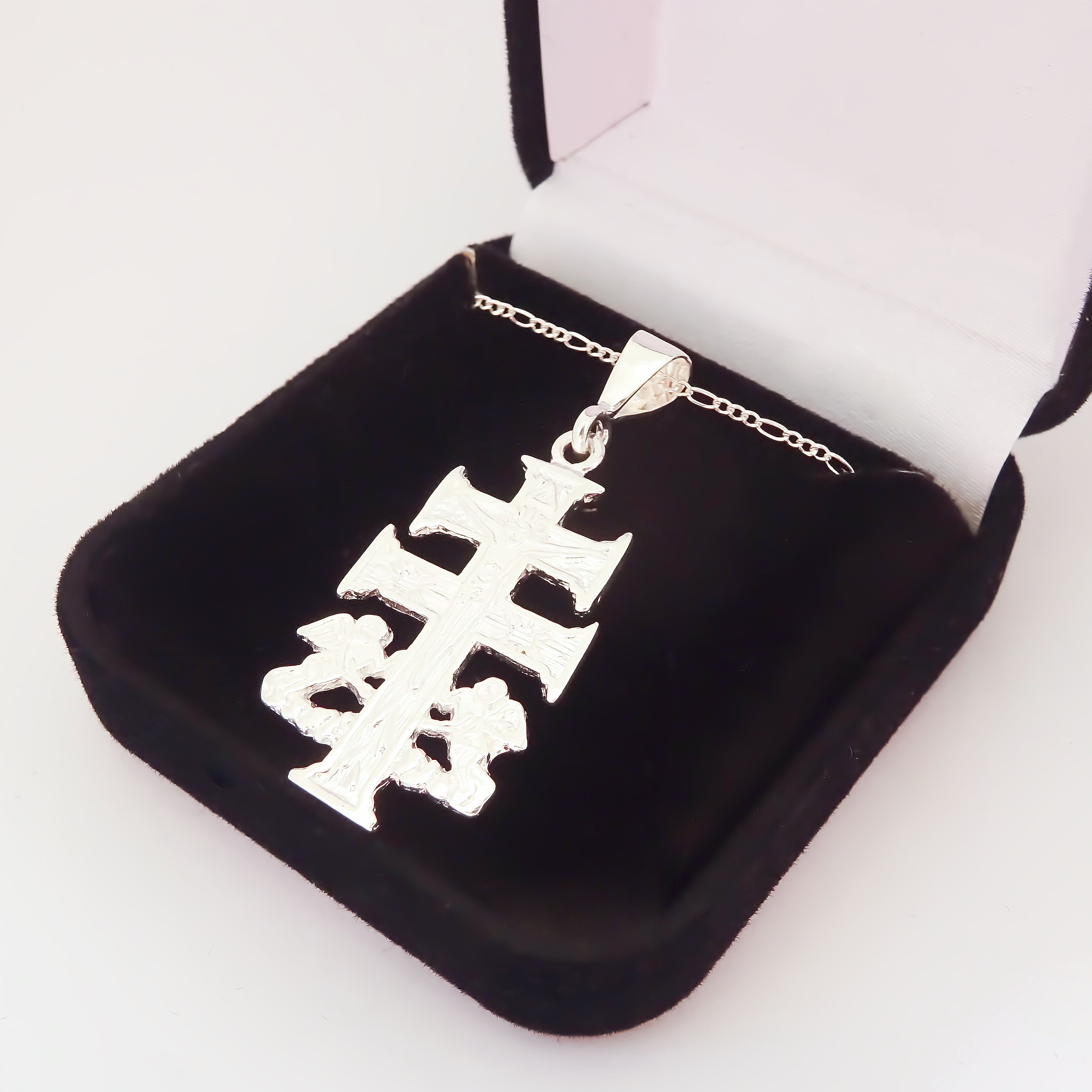 Amor Eterno - Dije Cruz Caravaca / Plata Oro 24k