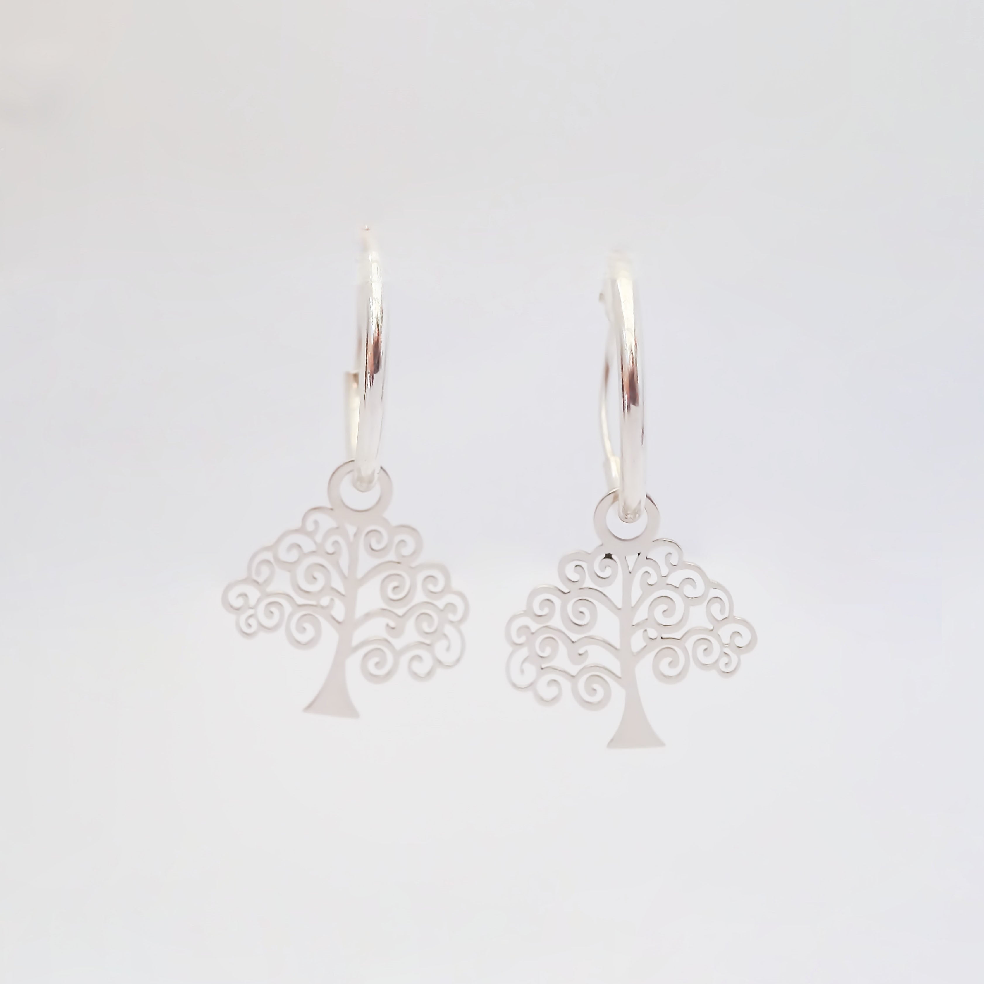 Amor Eterno - Árbol De La Vida Con Arracada / Plata Con Oro