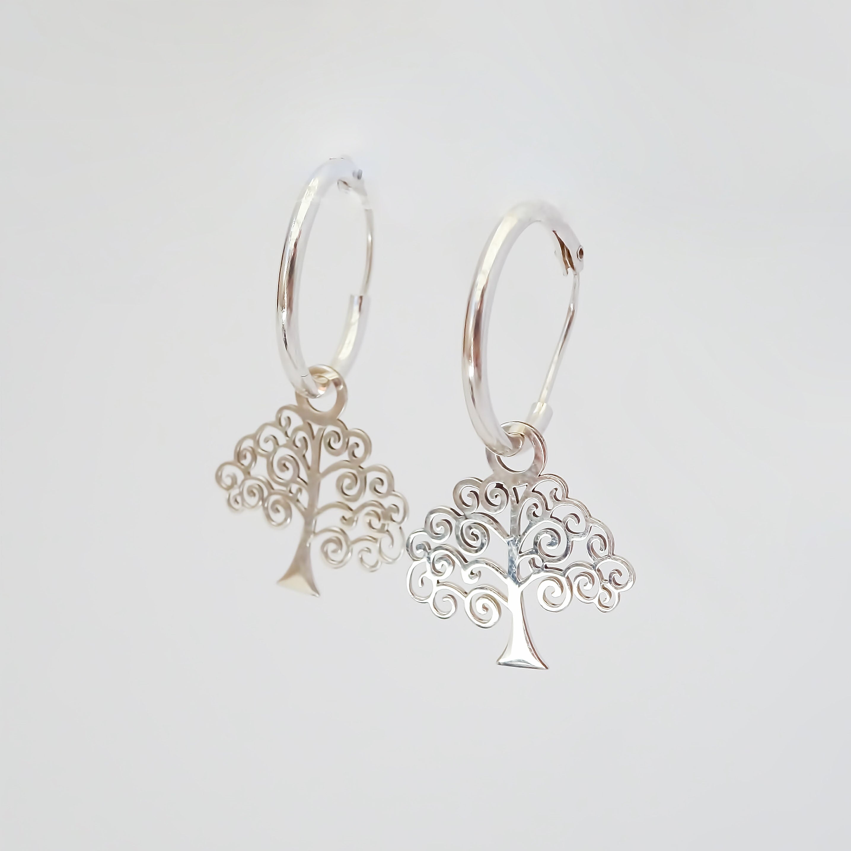 Amor Eterno - Árbol De La Vida Con Arracada / Plata Con Oro