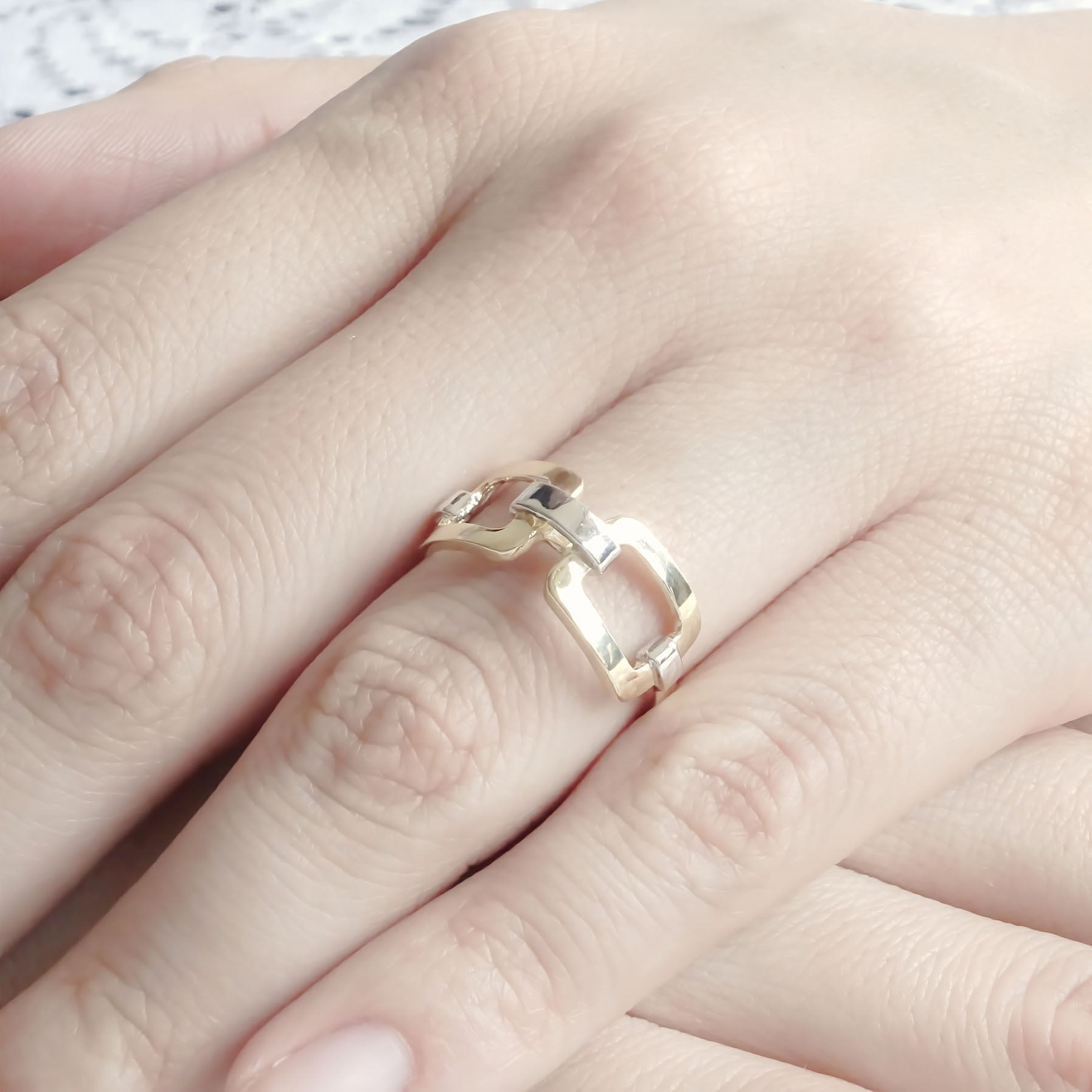 Amor Eterno - Anillo Marino / Oro 14k Solido