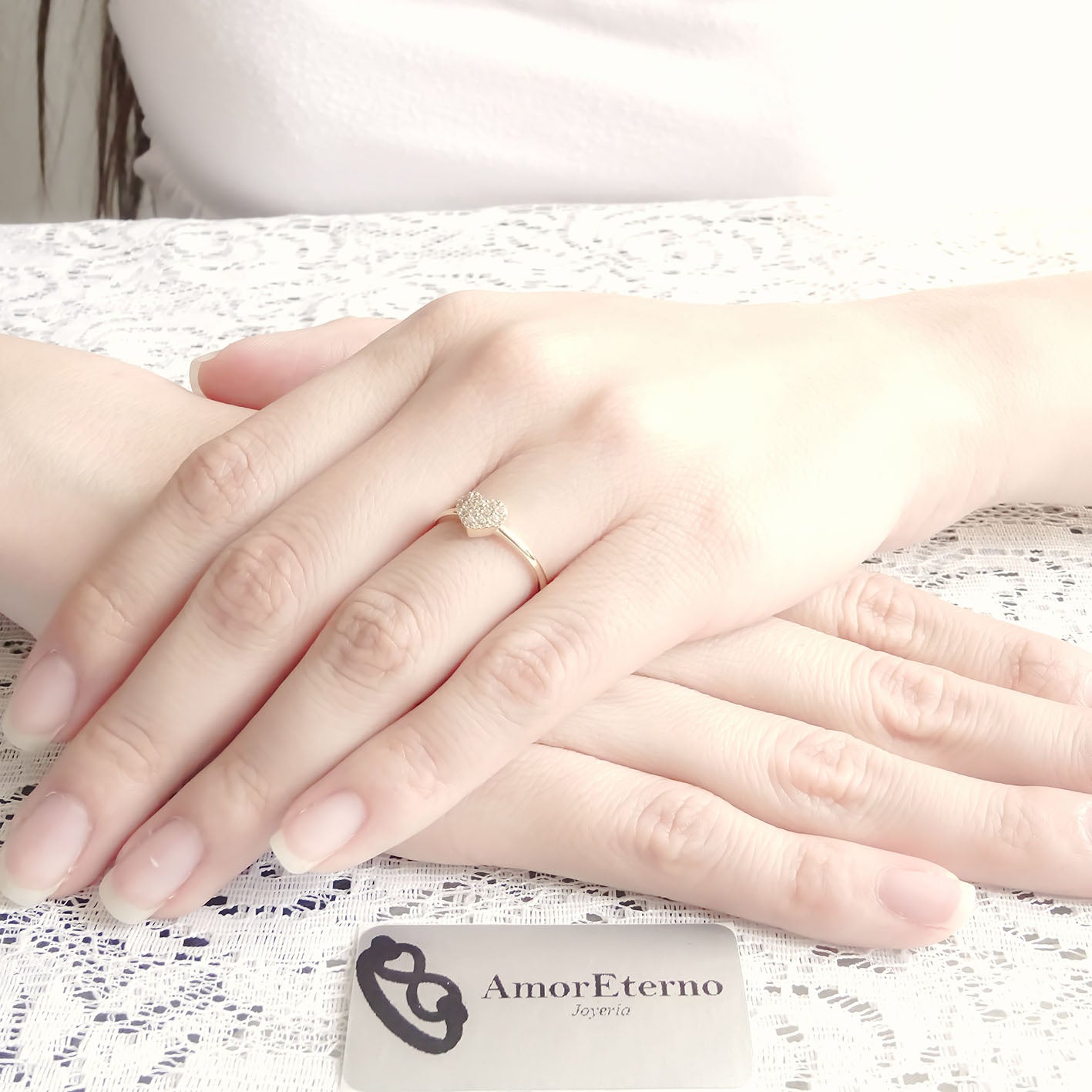 Amor Eterno - Anillo Corazón Bombón / Oro Sólido 14k