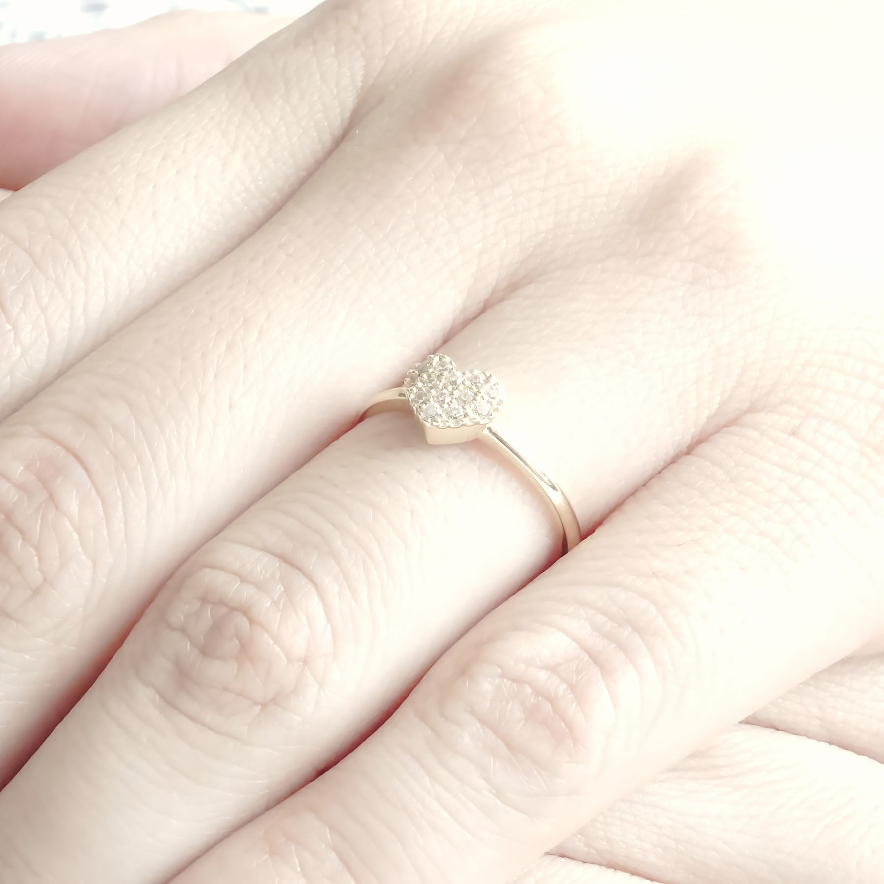 Romántico Anillo Corazón Bombón En Oro 10k Sólido