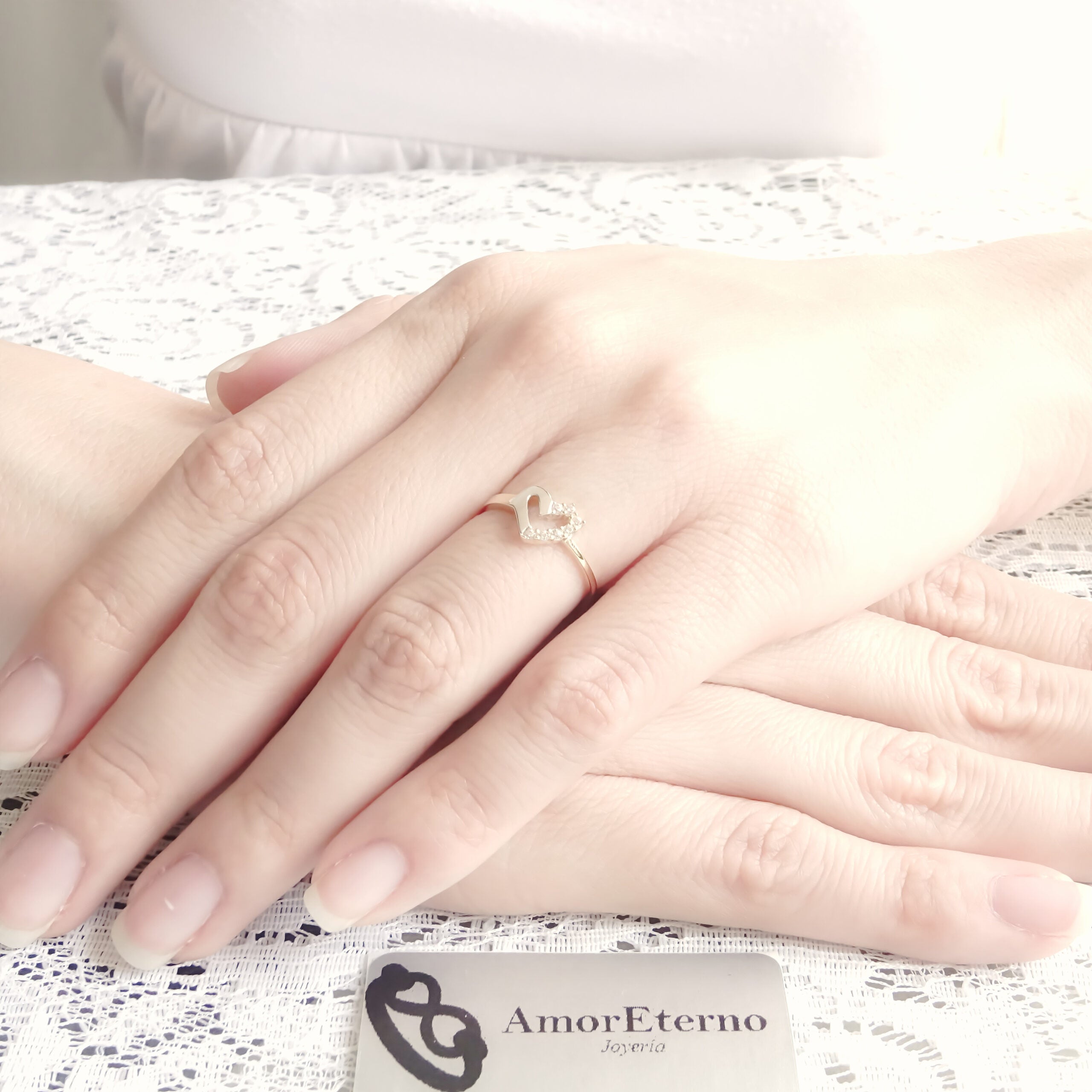 Amor Eterno - Anillo Corazón Due Tono / Oro 14k