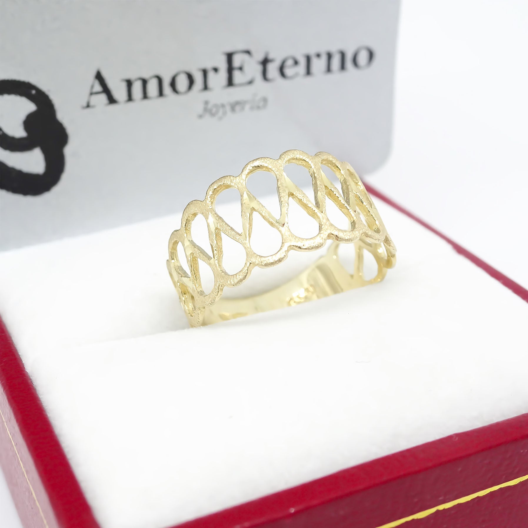 Amor Eterno - Anillo Cristina - Oro Solido 10k