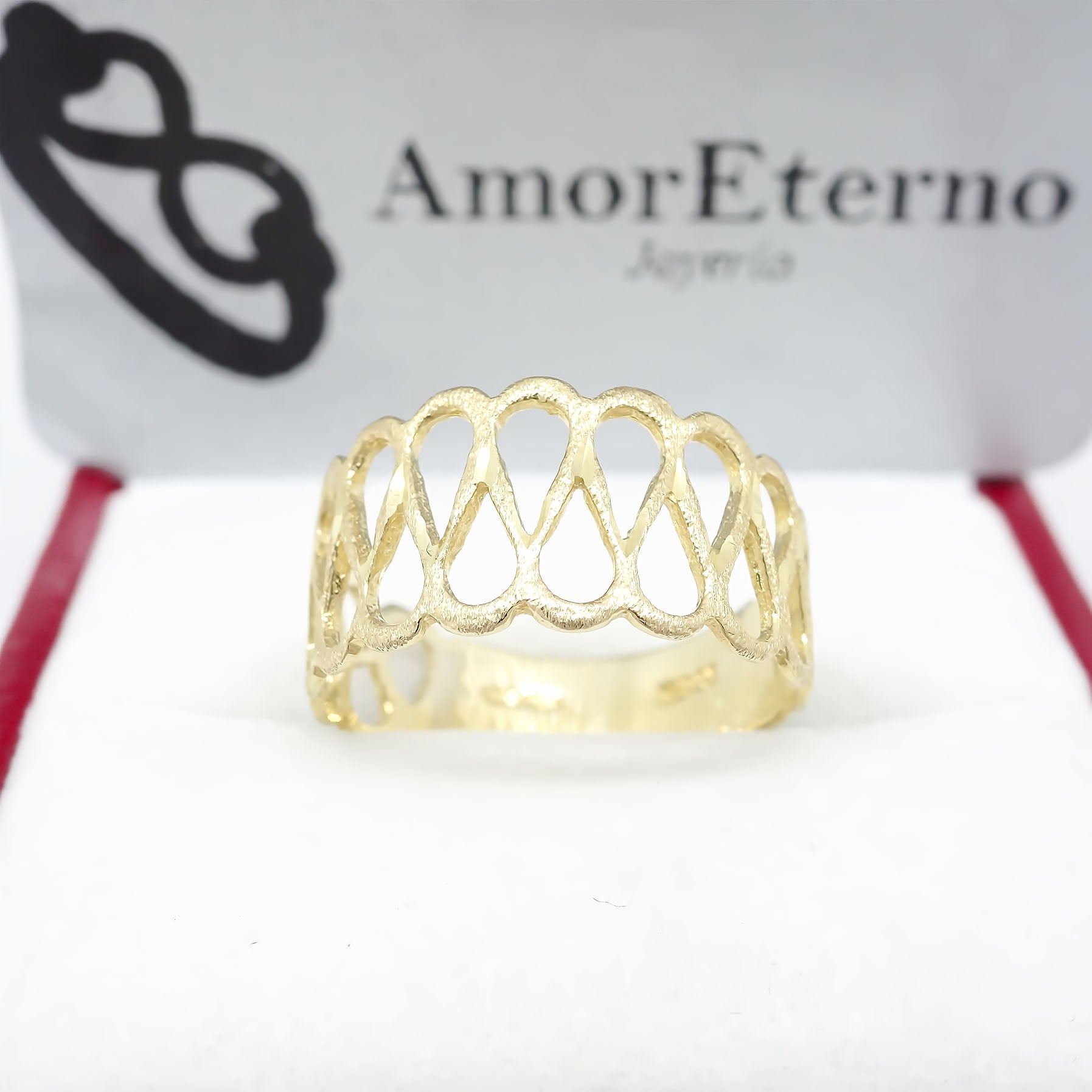 Amor Eterno - Anillo Cristina - Oro Solido 10k