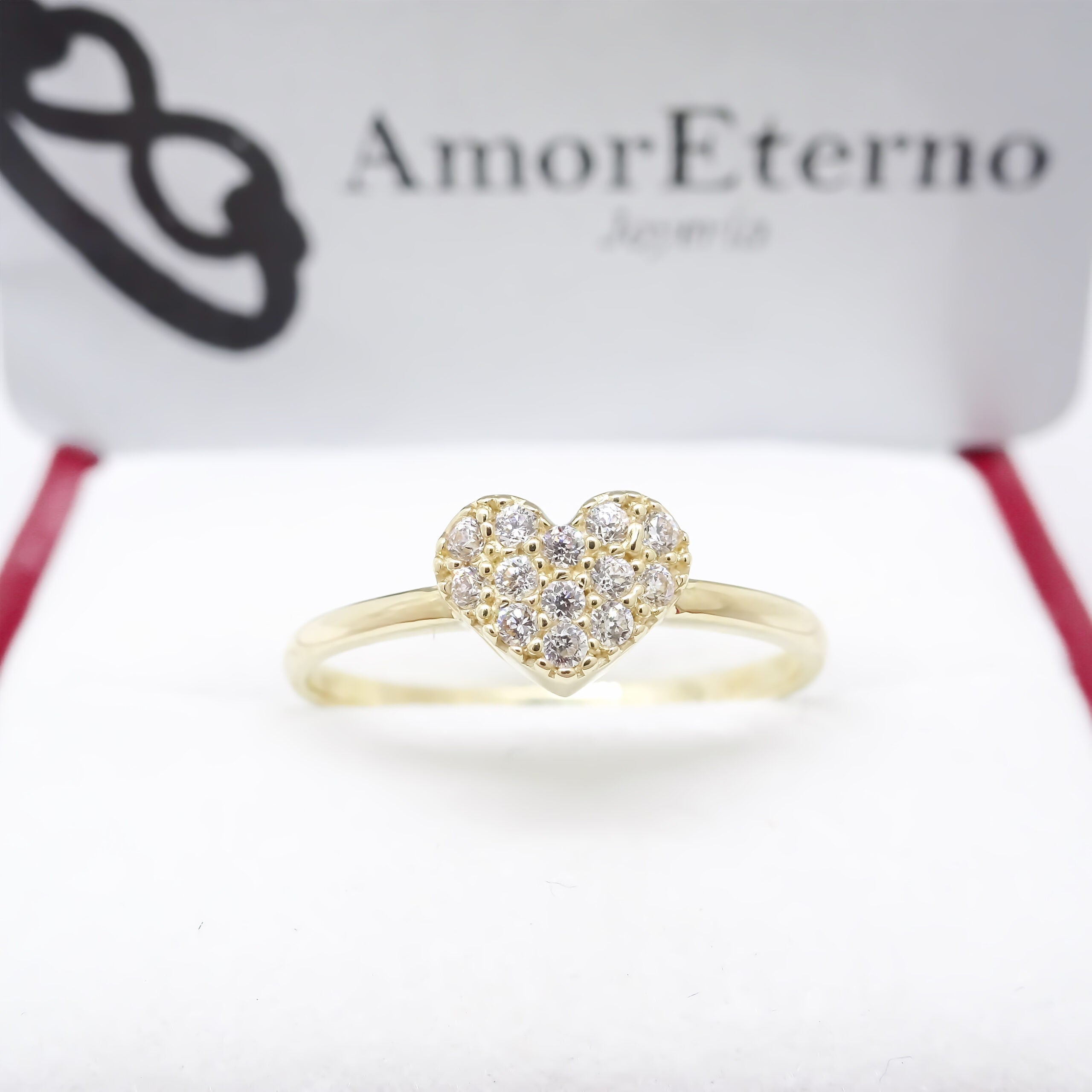 Amor Eterno - Anillo Corazón Bombón / Oro Sólido 14k