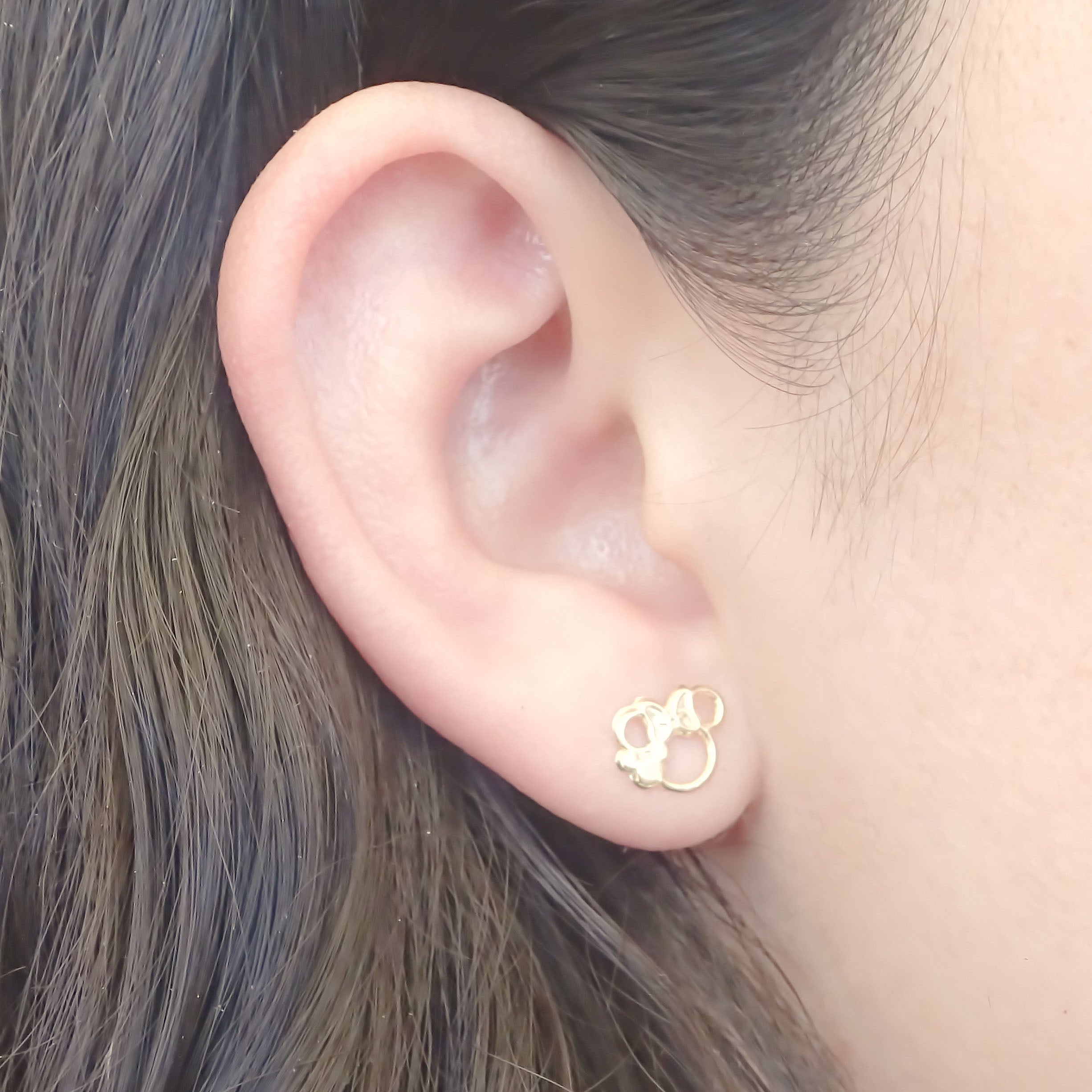 Amor Eterno - Broqueles Minniemickey / Oro Sólido 10k