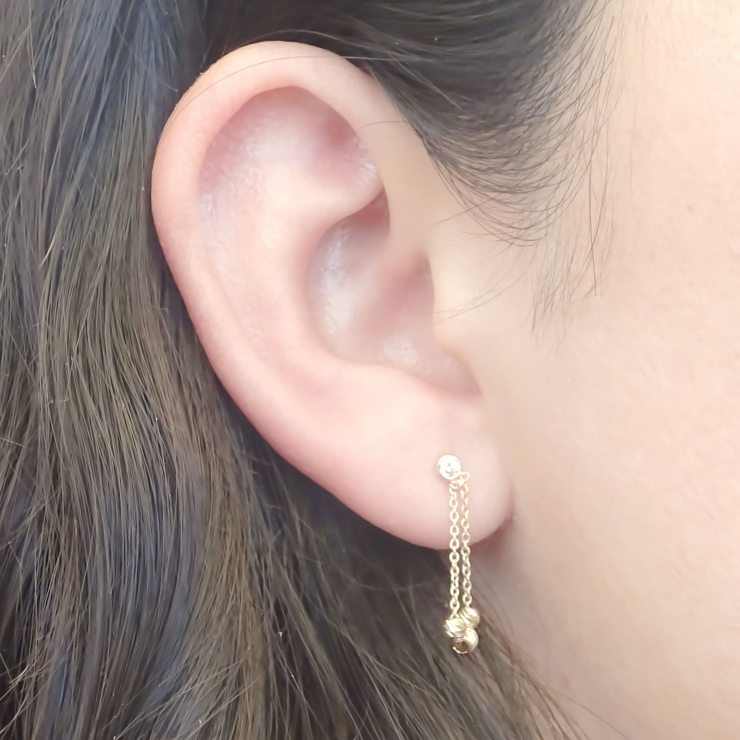 Amor Eterno - Aretes Bisel Bolitas Kellum / Oro 10k