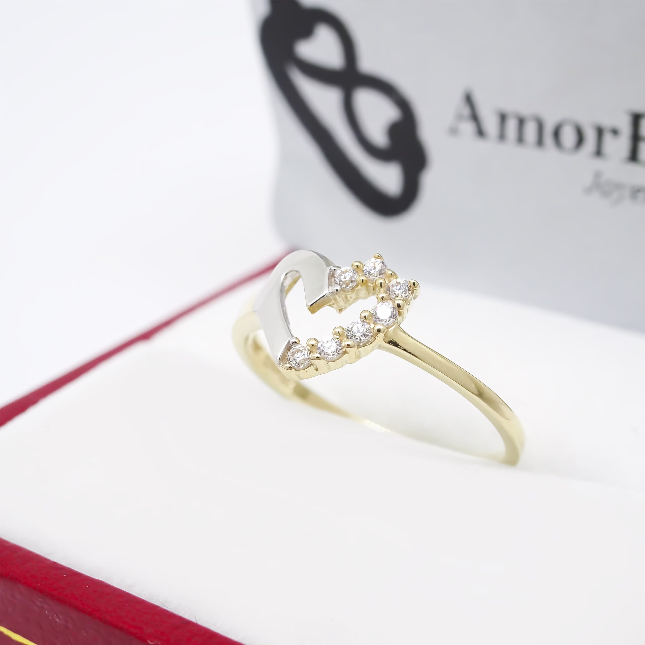 Amor Eterno - Anillo / Corazón Due Tono / Oro 10k