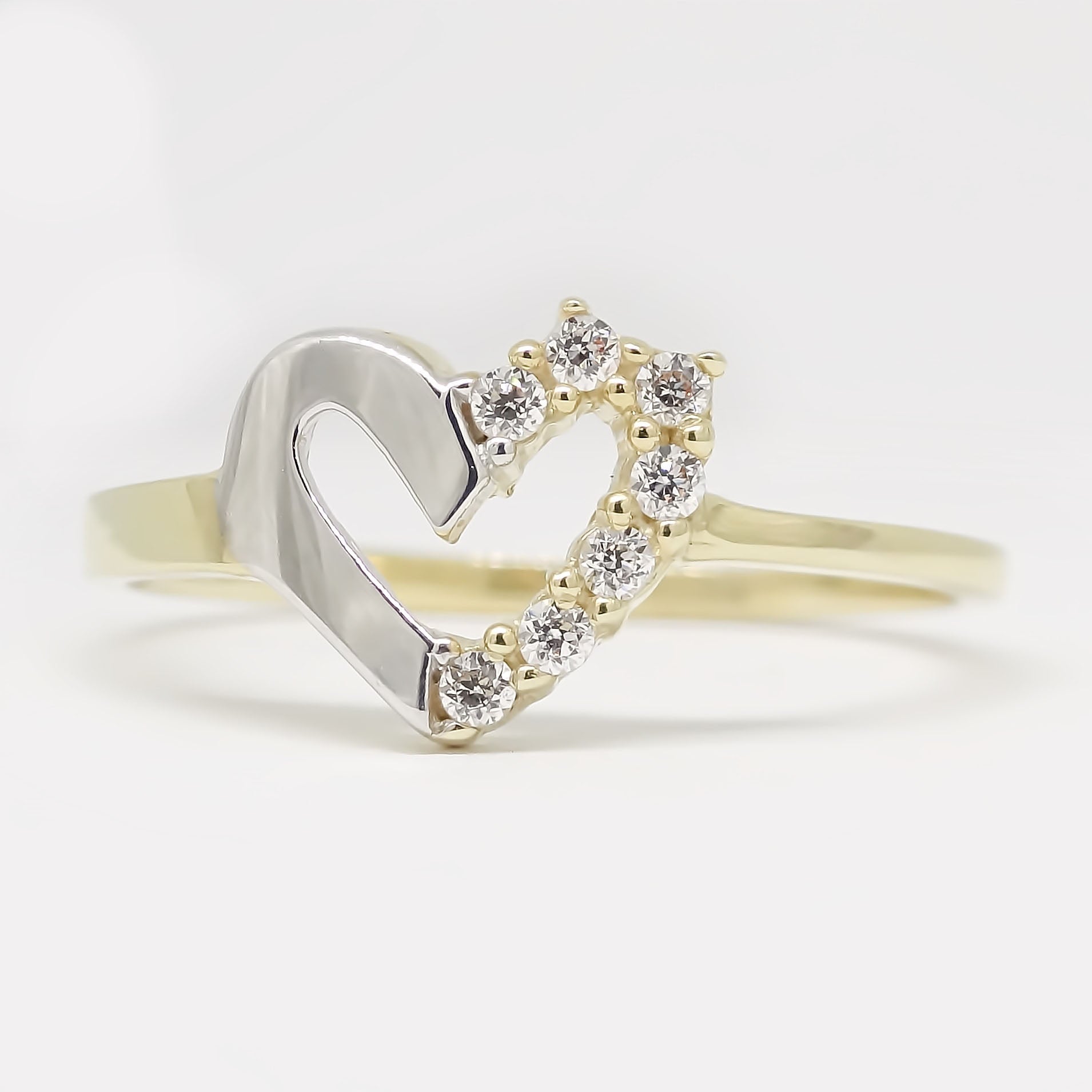 Amor Eterno - Anillo / Corazón Due Tono / Oro 10k