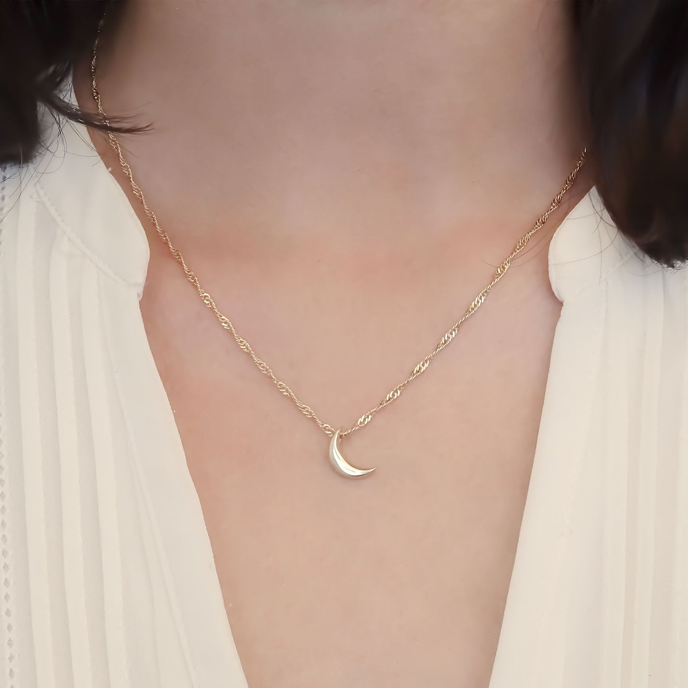 Amor Eterno - Dije Luna Basic / Oro Sólido 10k