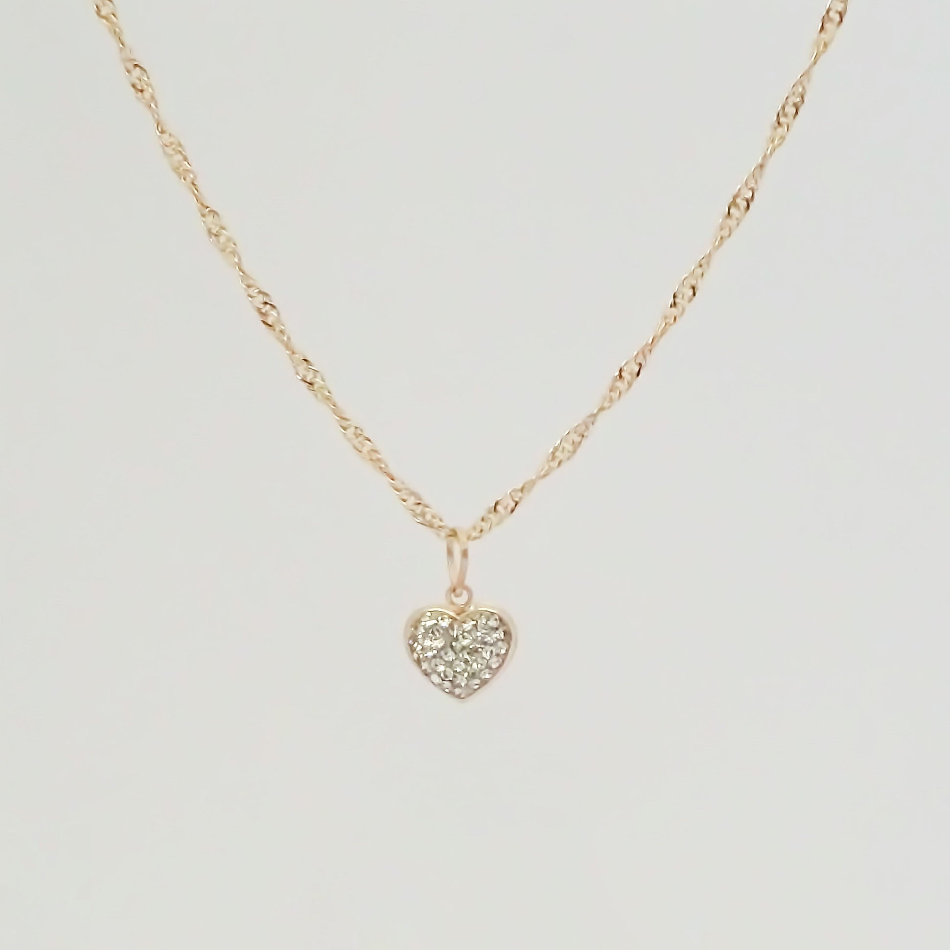 Amor Eterno - Dije Corazón Tapiz / Oro 10k Solido