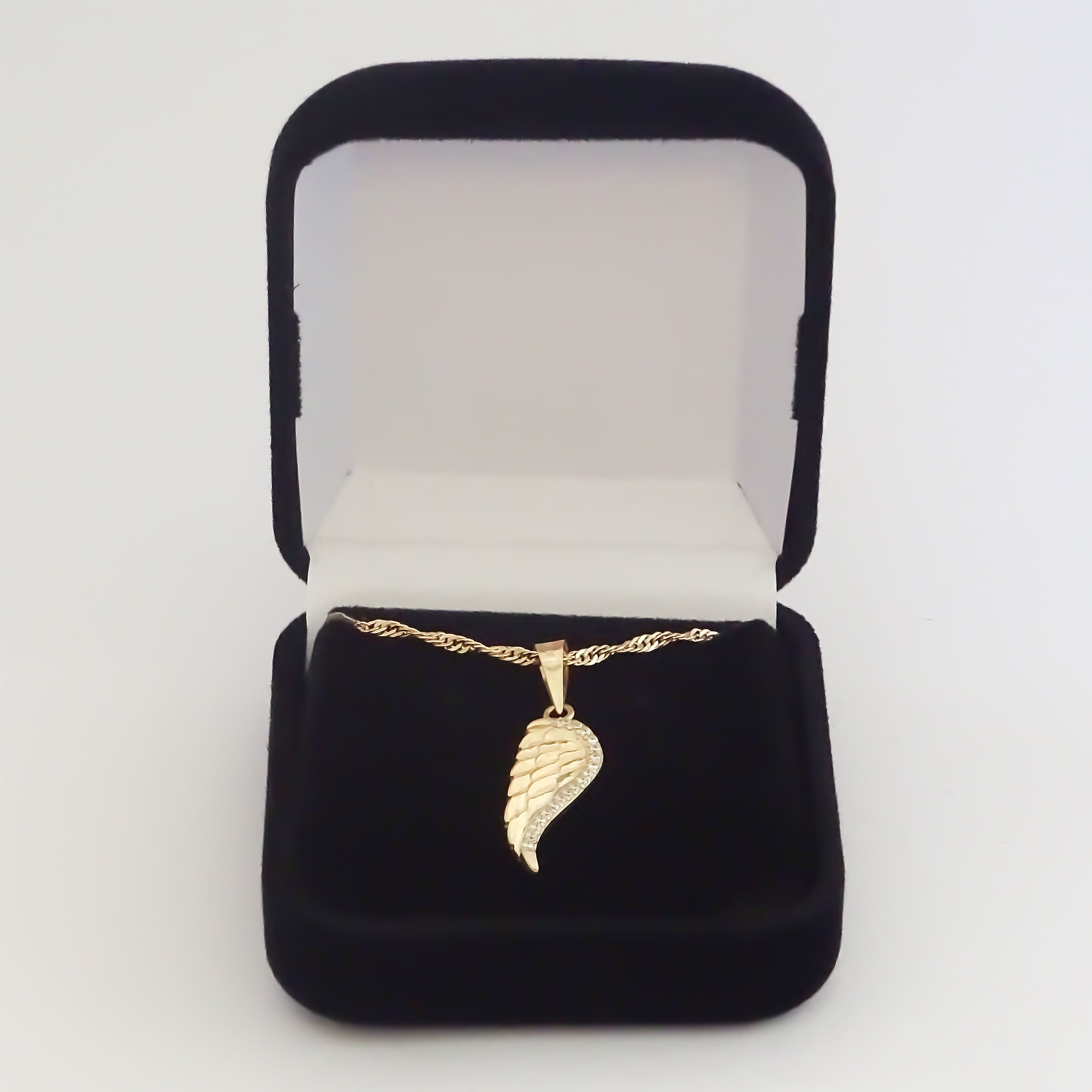 Amor Eterno - Dije Ala Protectora Ángel / Oro Sólido 10k