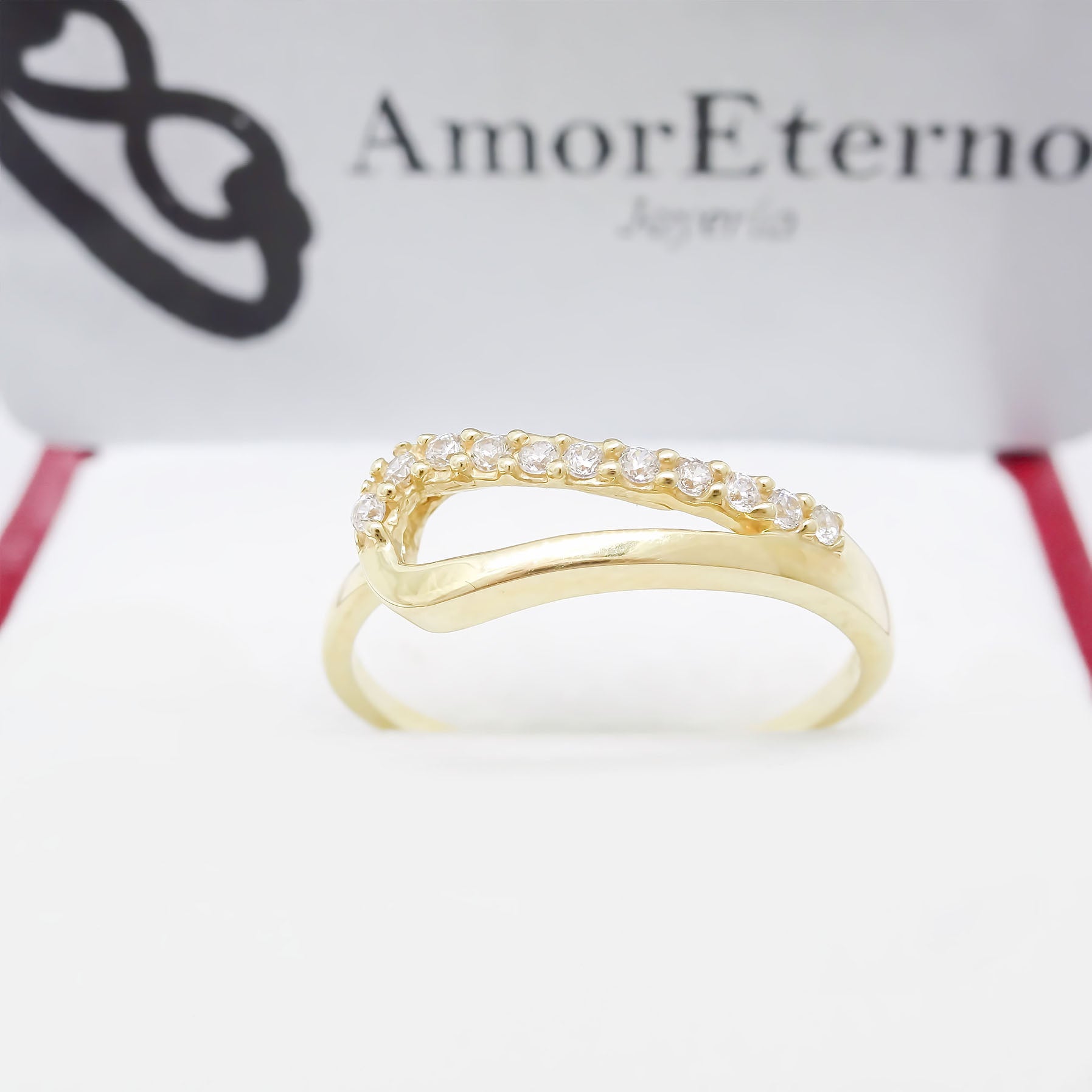 Amor Eterno - Anillo Rain / Oro 10k Sólido