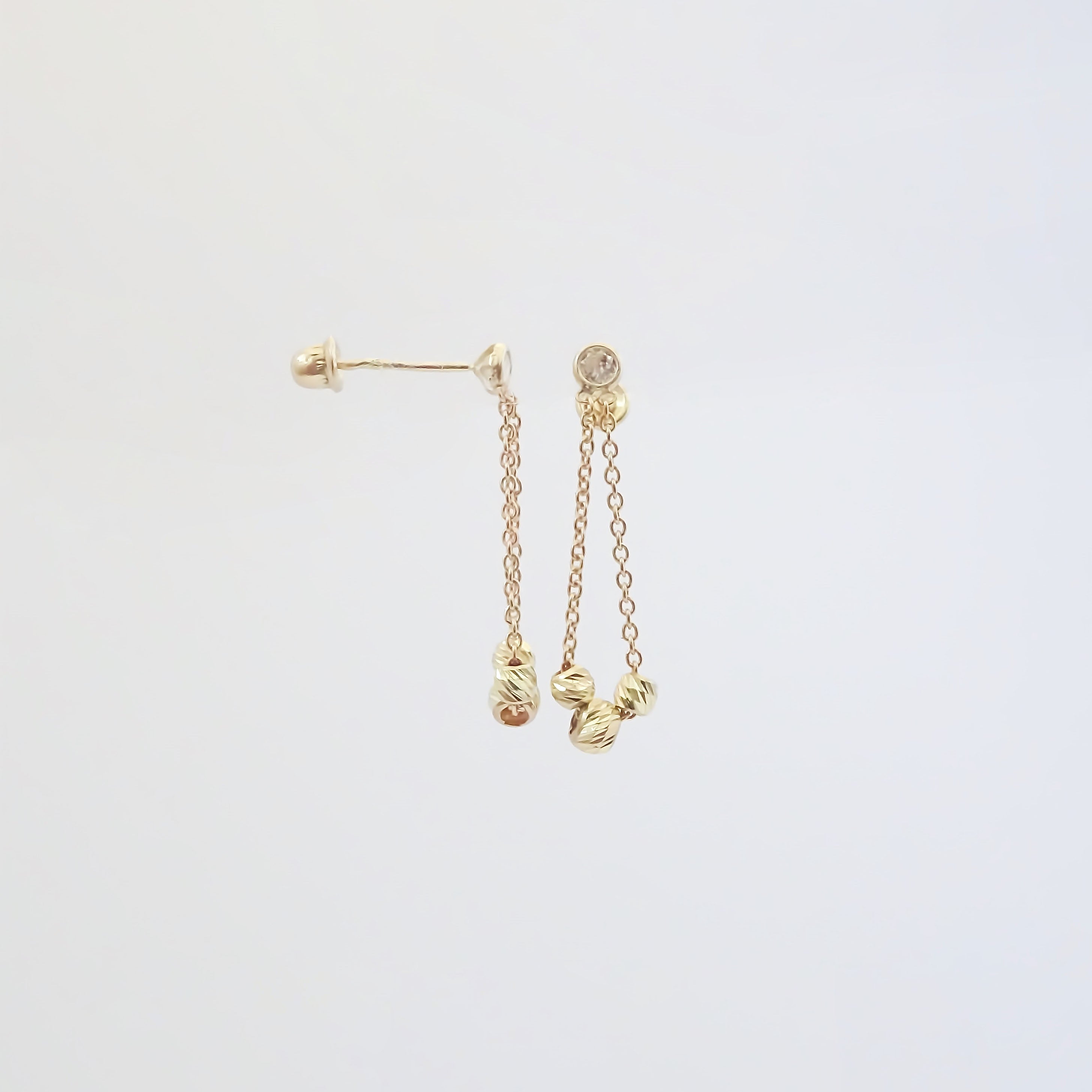 Amor Eterno - Aretes Bisel Bolitas Kellum / Oro 10k