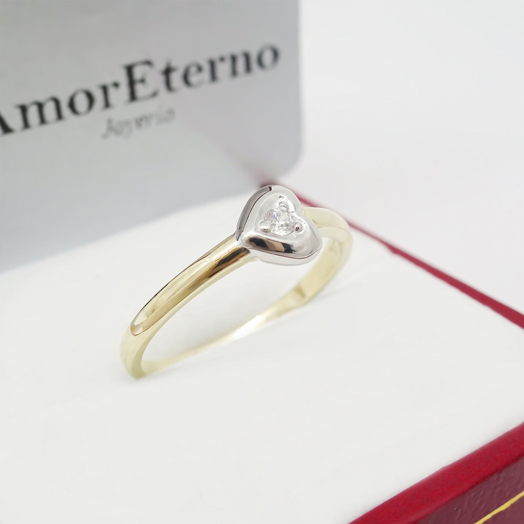 Amor Eterno - Anillo Corazón / Oro Sólido 14k
