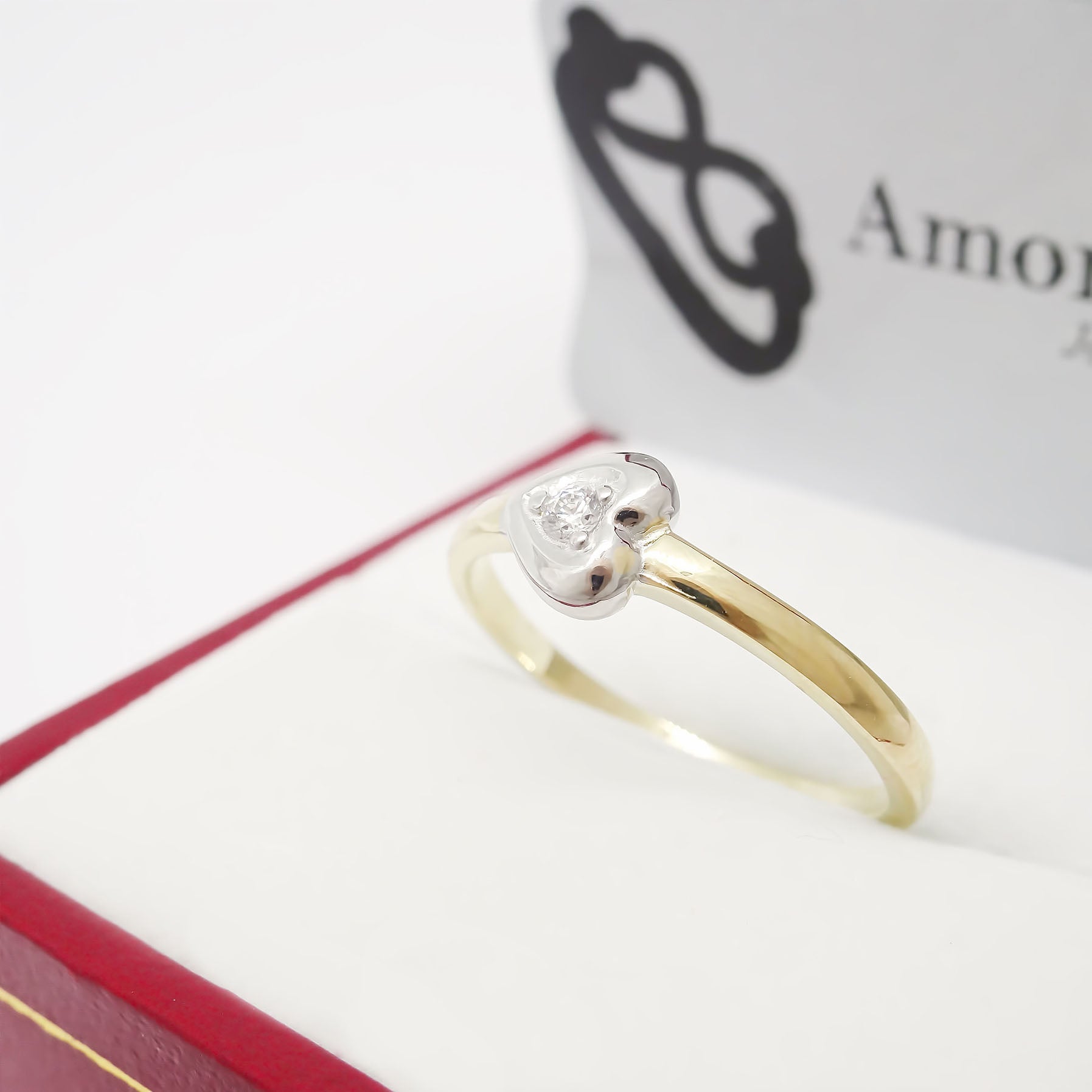 Amor Eterno - Anillo Corazón / Oro Sólido 14k