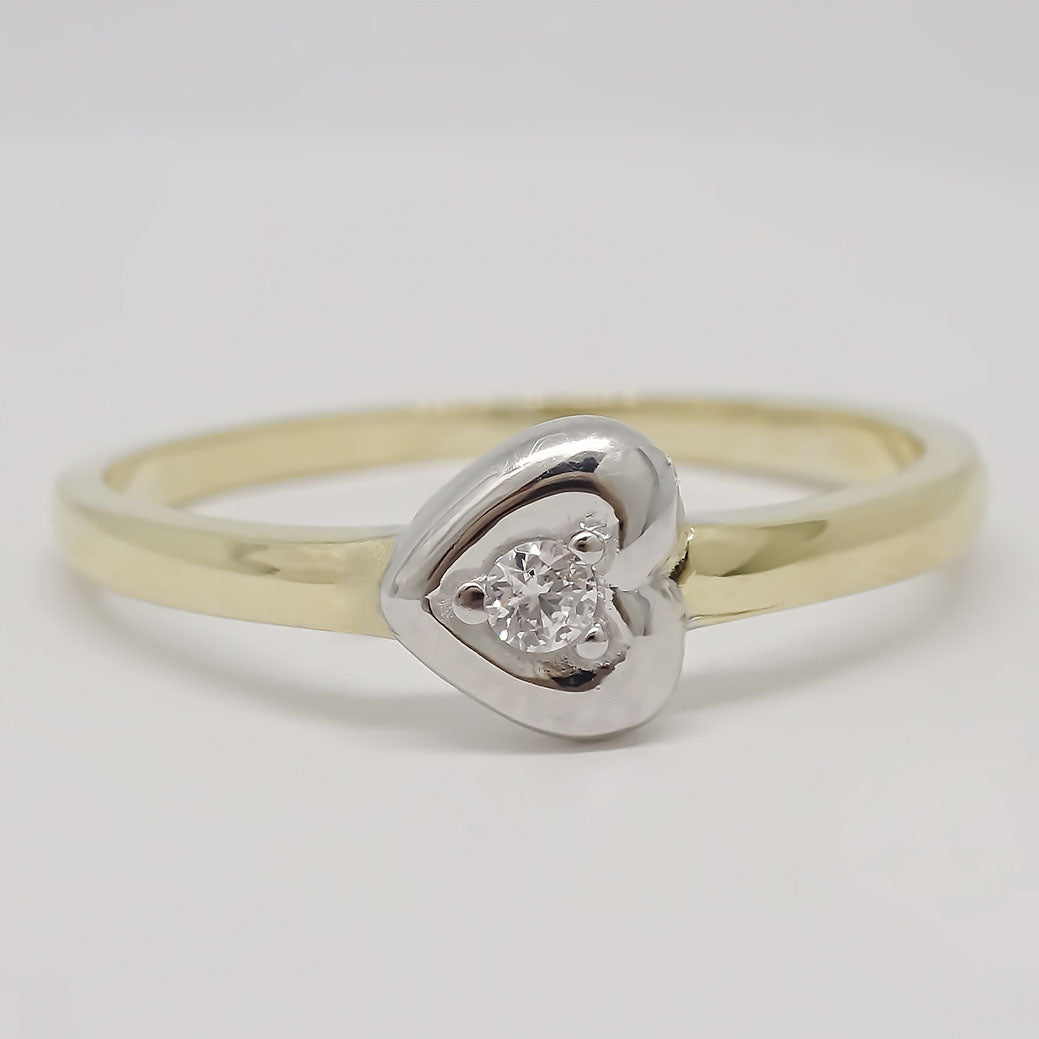 Amor Eterno - Anillo Corazón / Oro Sólido 10k