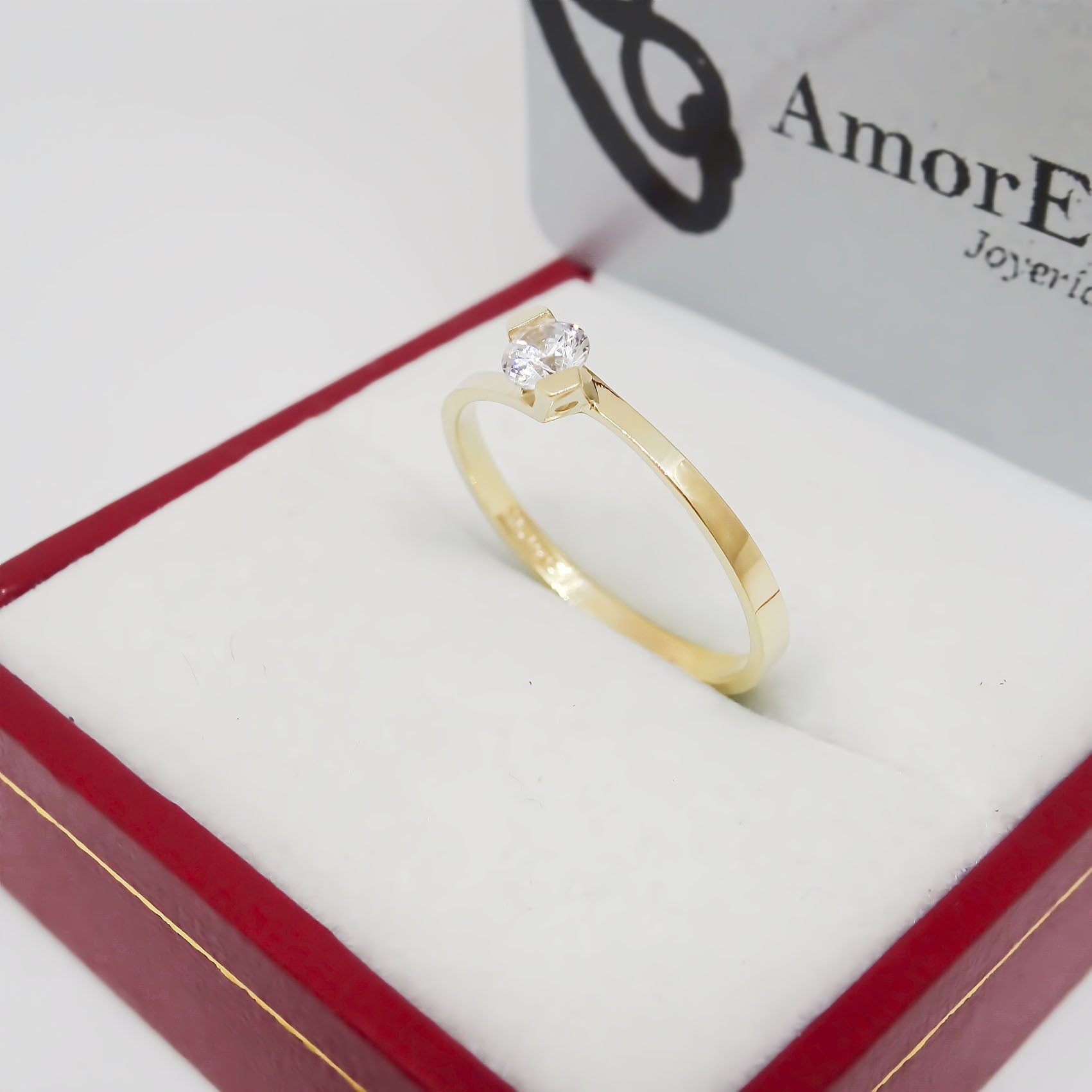 Amor Eterno - Compromiso / Anillo Circulo Plano / Oro 14k Solido