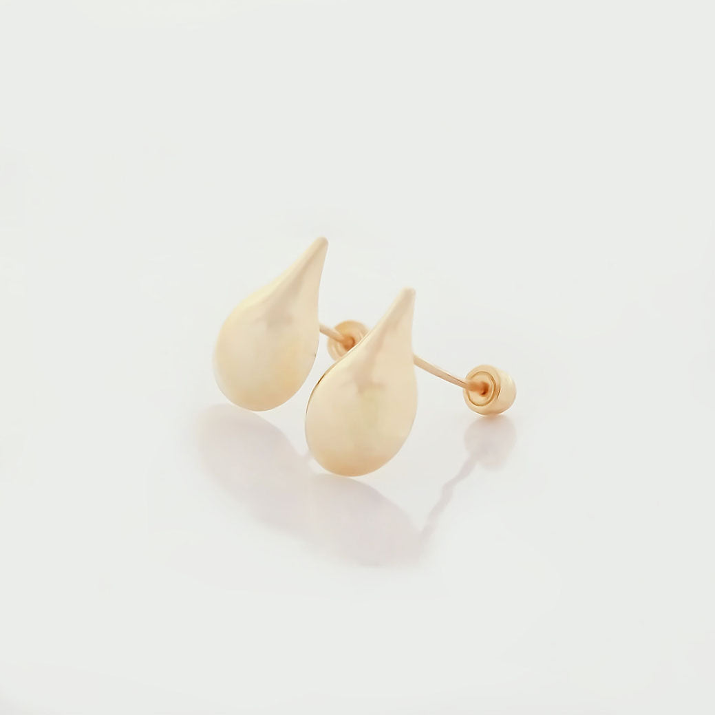 Amor Eterno - Broqueles Gota Aqua / Aretes Oro Sólido 10k