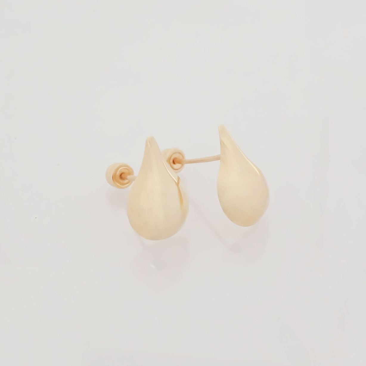 Amor Eterno - Broqueles Gota Aqua / Aretes Oro Sólido 10k