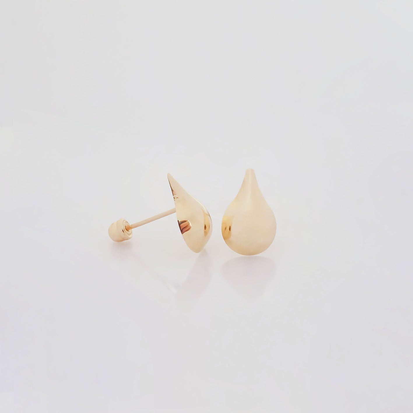 Amor Eterno - Broqueles Gota Aqua / Aretes Oro Sólido 10k