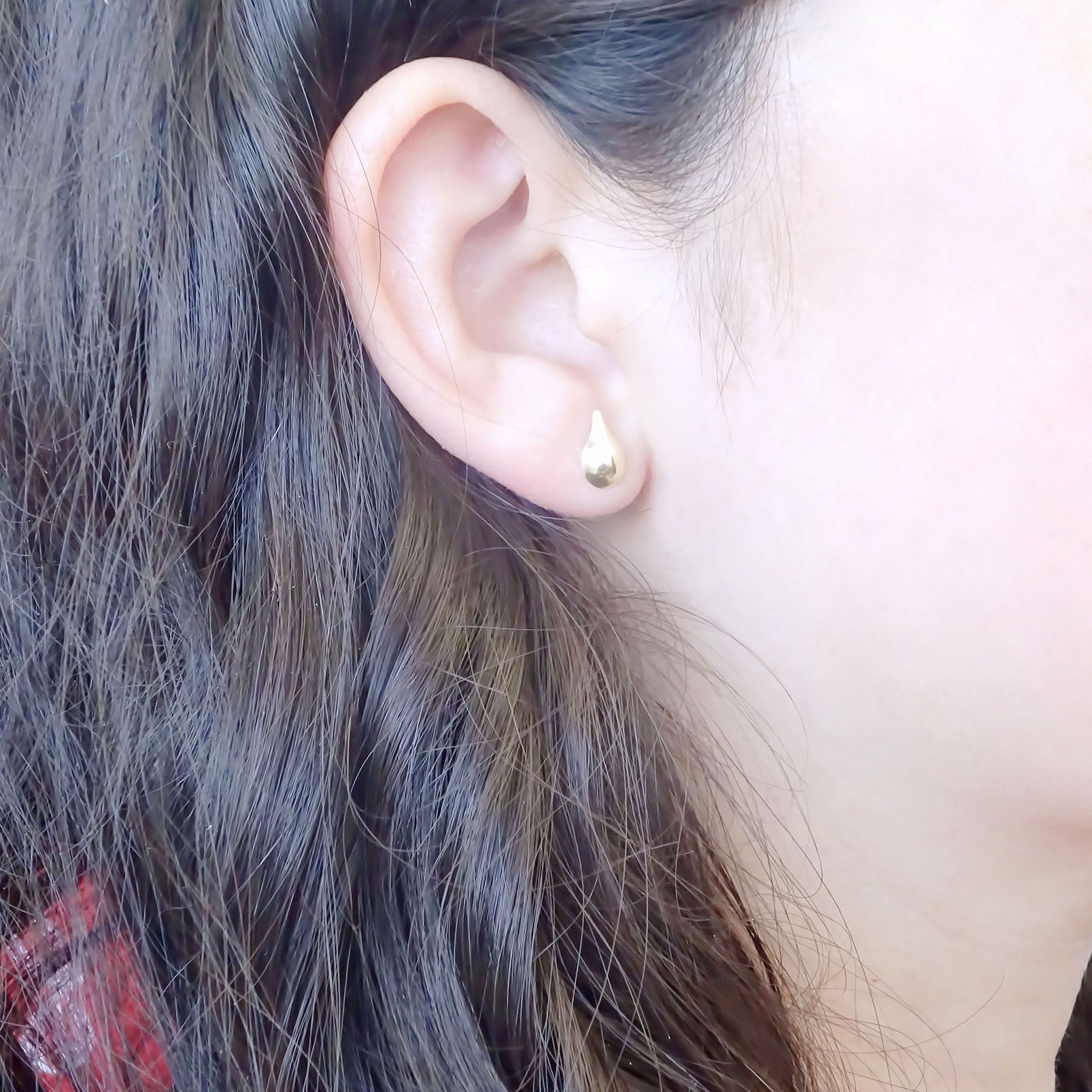 Amor Eterno - Broqueles Gota Aqua / Aretes Oro Sólido 10k
