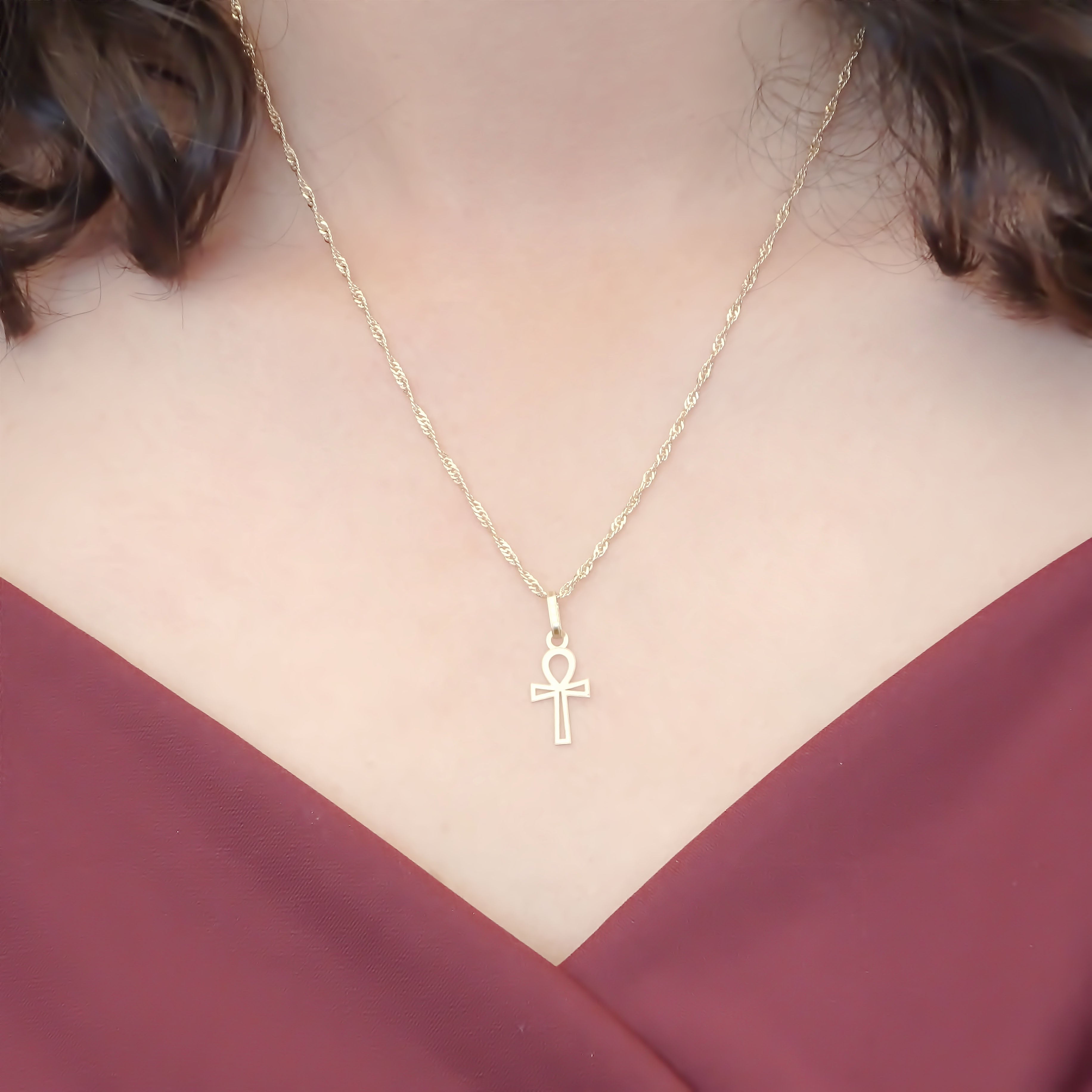 Amor Eterno - Dije Cruz Anj / Oro 10k + Cadena De Regalo