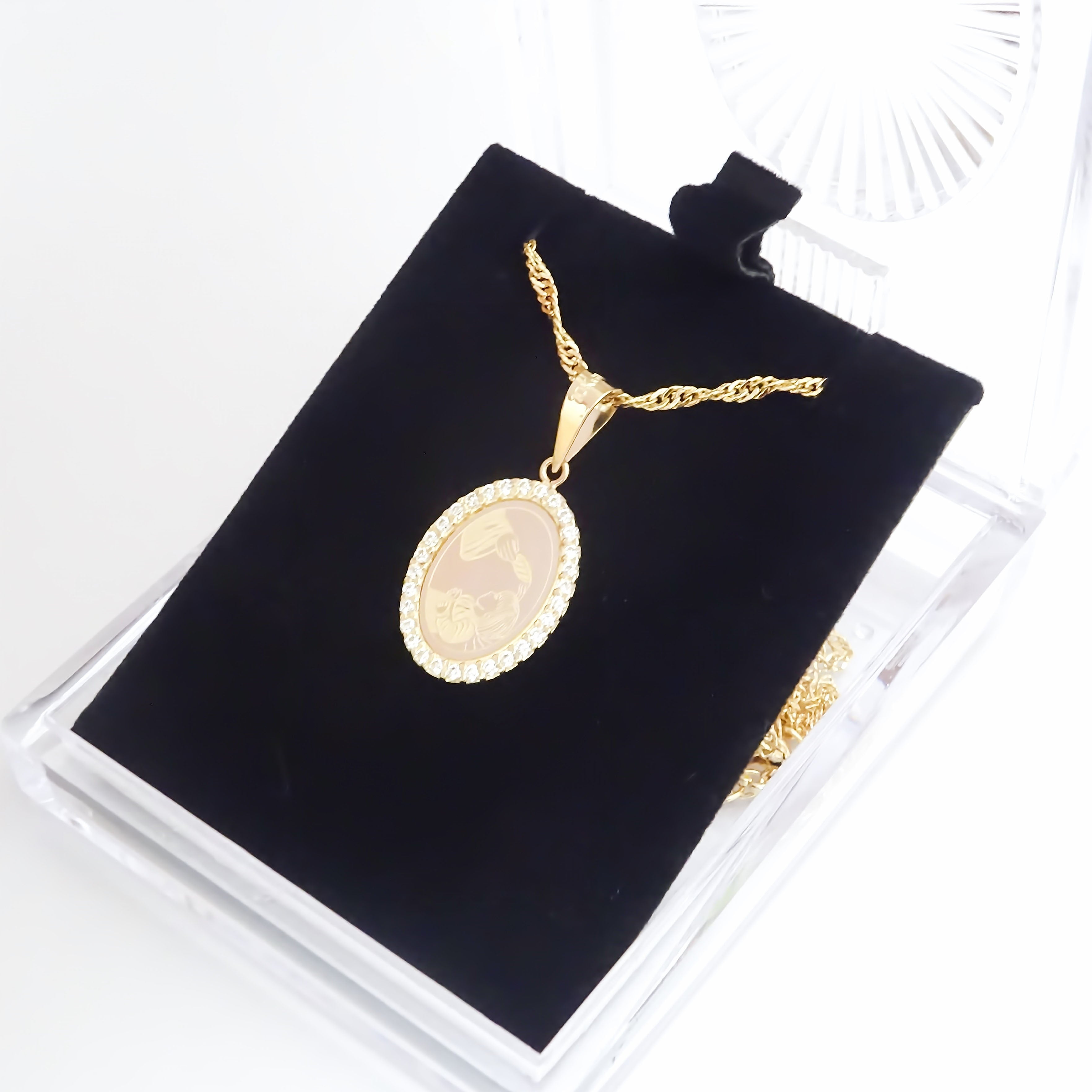 Amor Eterno - Dije Bautizo Destello / Oro Sólido 10k