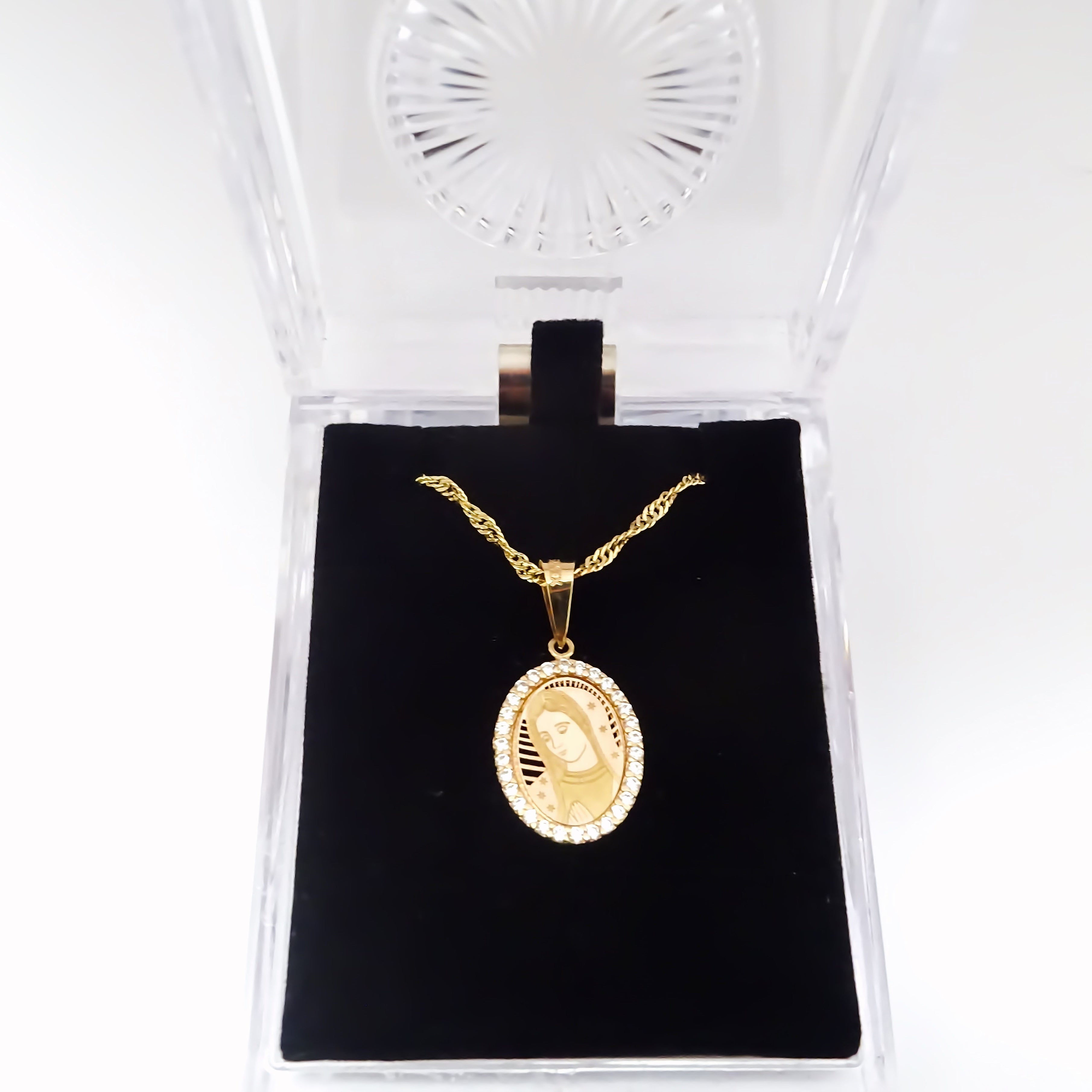 Amor Eterno - Dije Virgen Rostro / Oro Sólido 10k