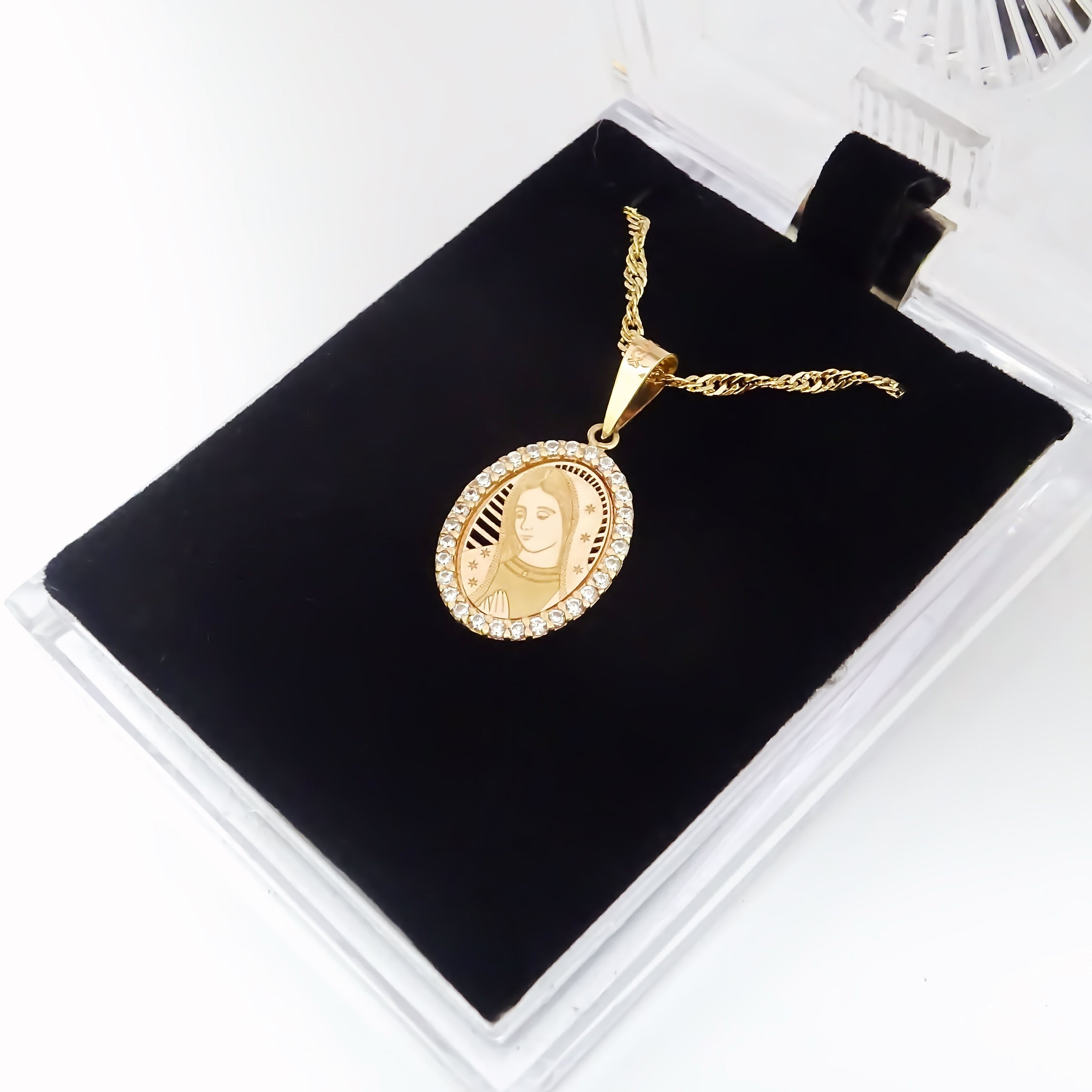 Amor Eterno - Dije Virgen Rostro / Oro Sólido 10k