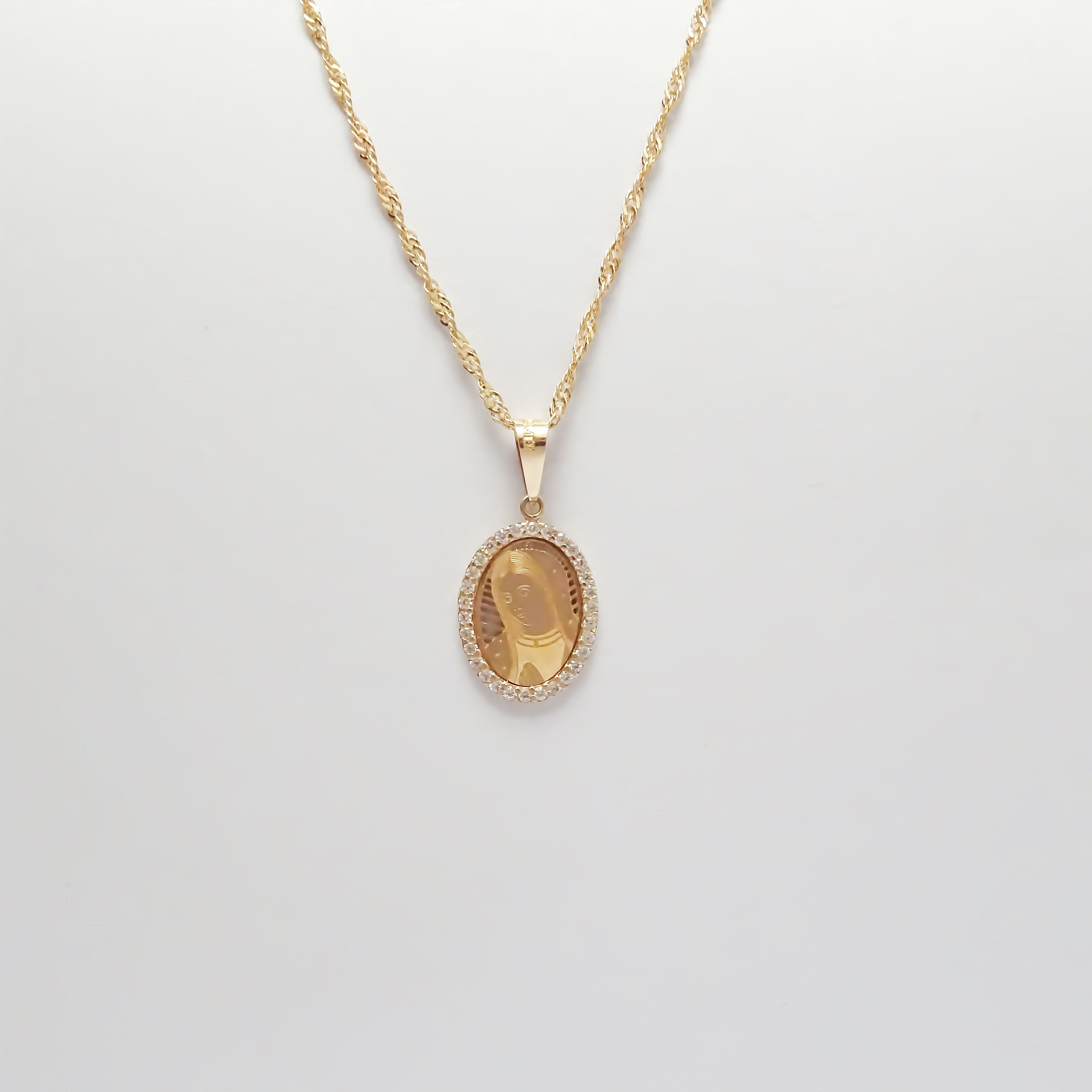 Amor Eterno - Dije Virgen Rostro / Oro Sólido 10k