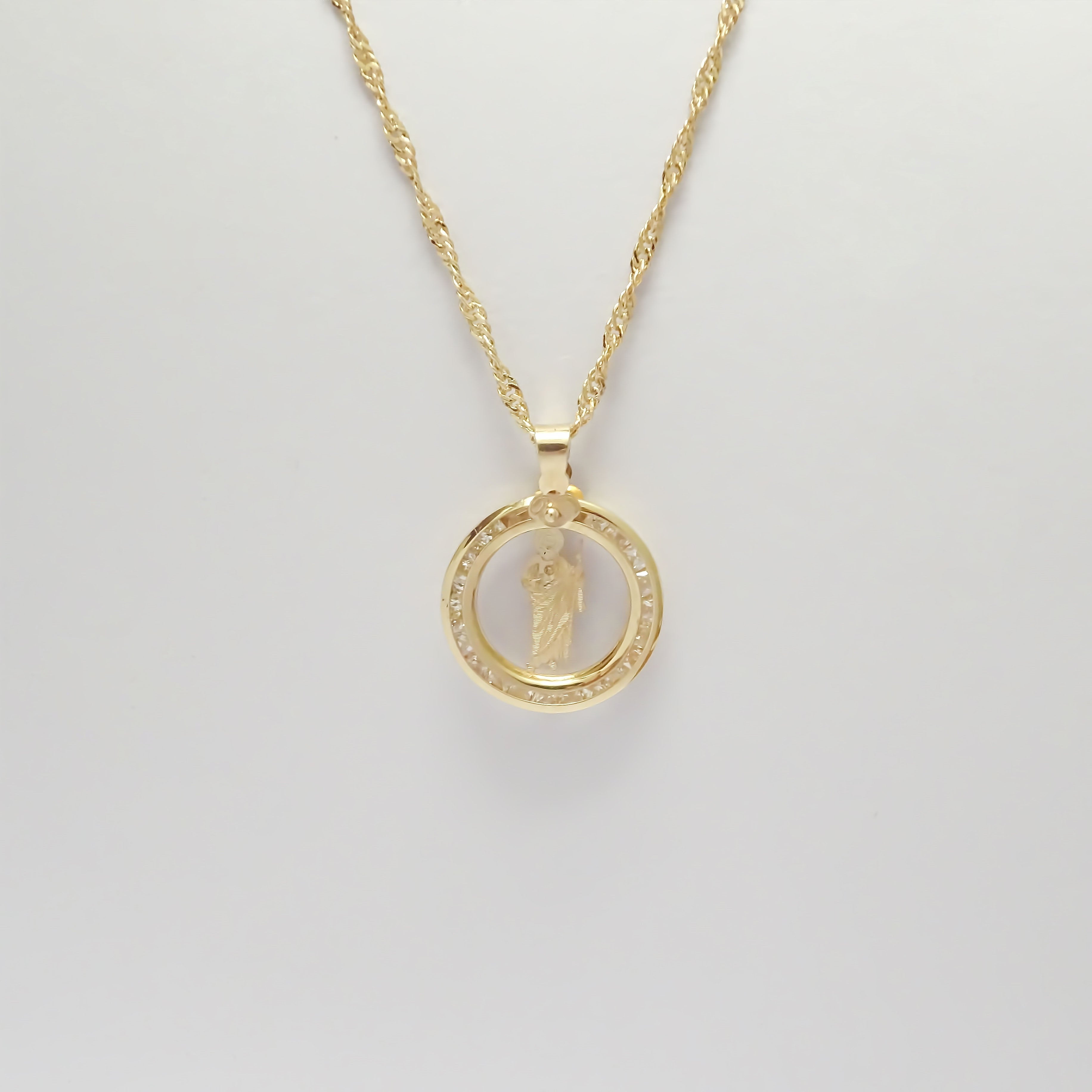 Amor Eterno - Dije Medalla San Judas Tadeo / Oro Sólido 10k