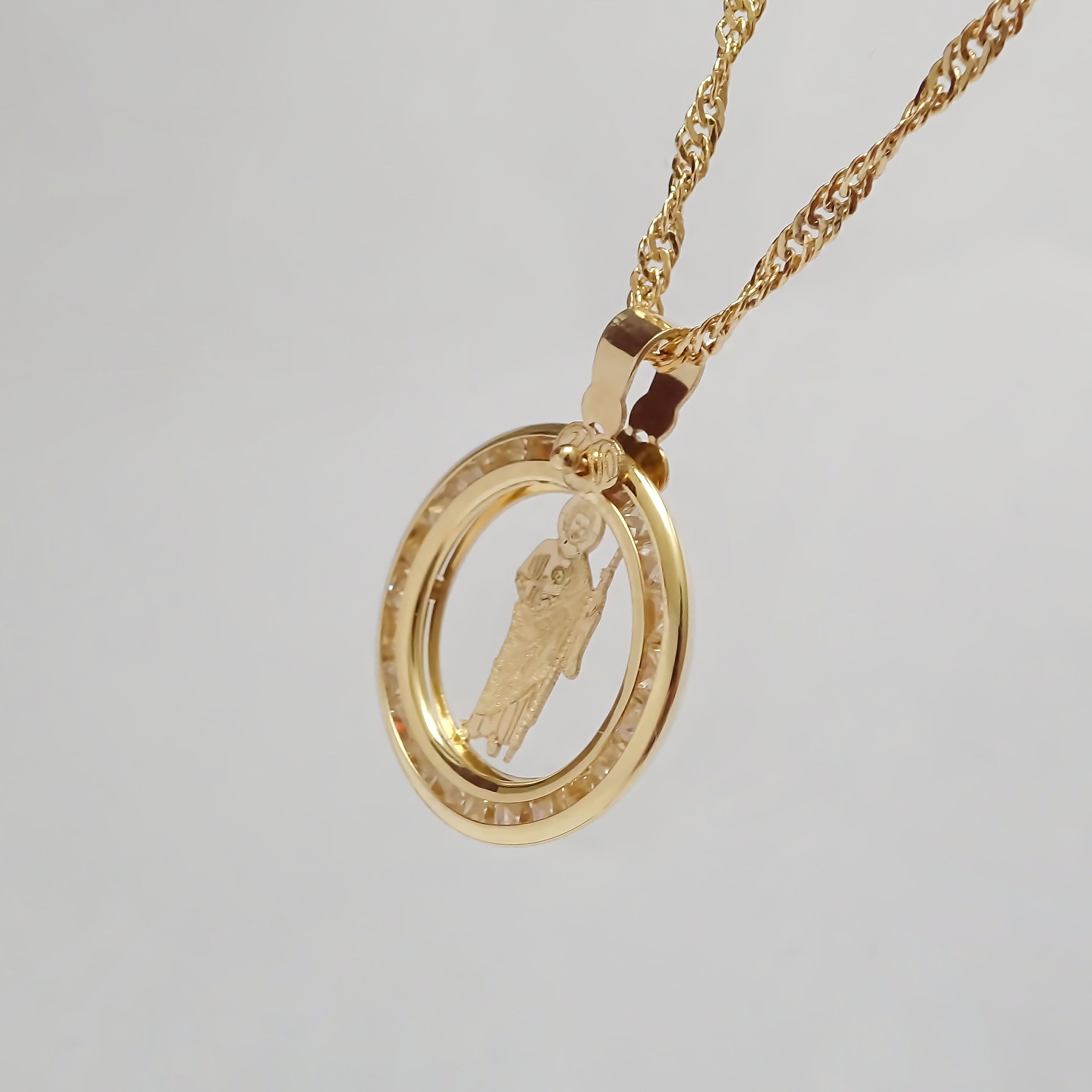 Amor Eterno - Dije Medalla San Judas Tadeo / Oro Sólido 10k