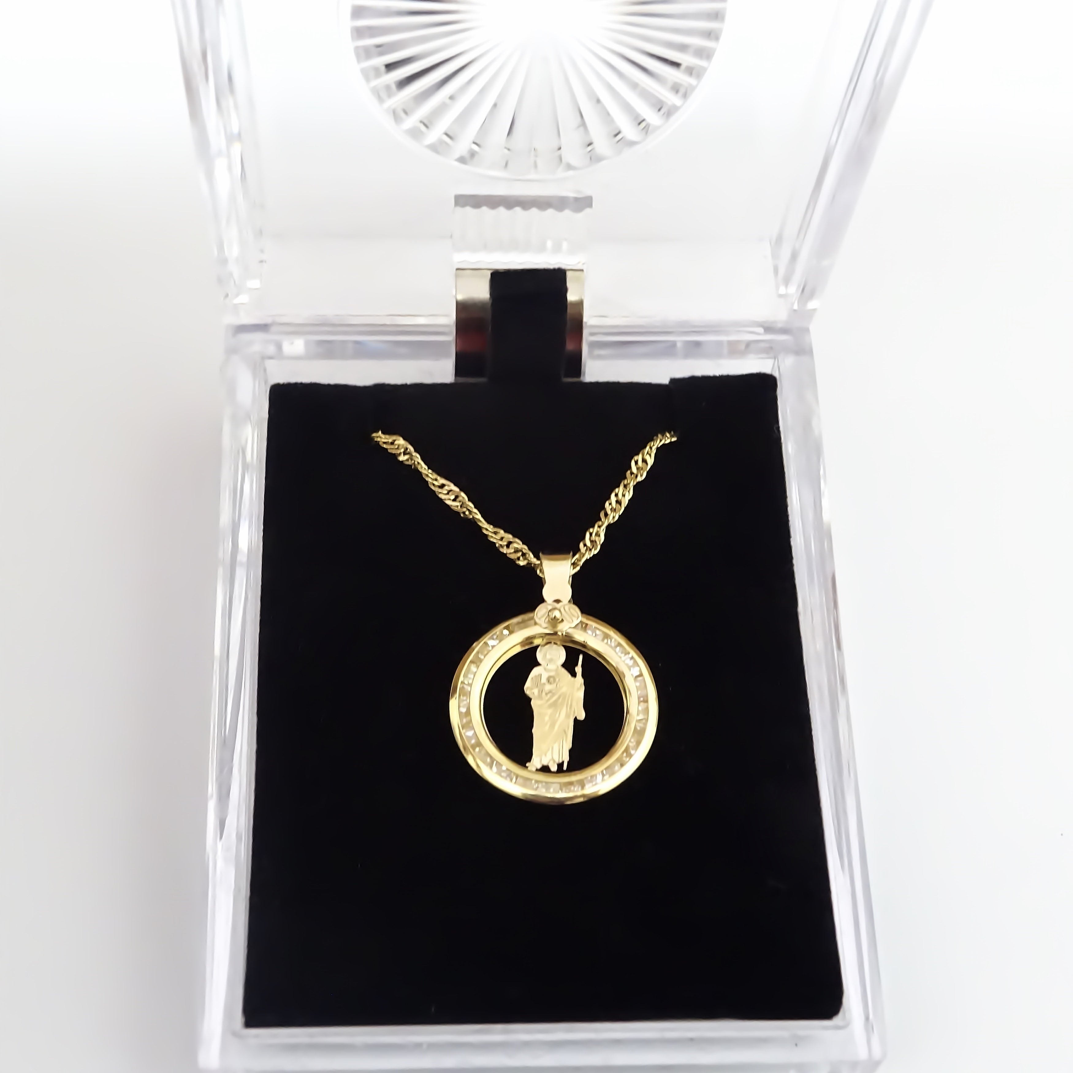 Amor Eterno - Dije Medalla San Judas Tadeo / Oro Sólido 10k