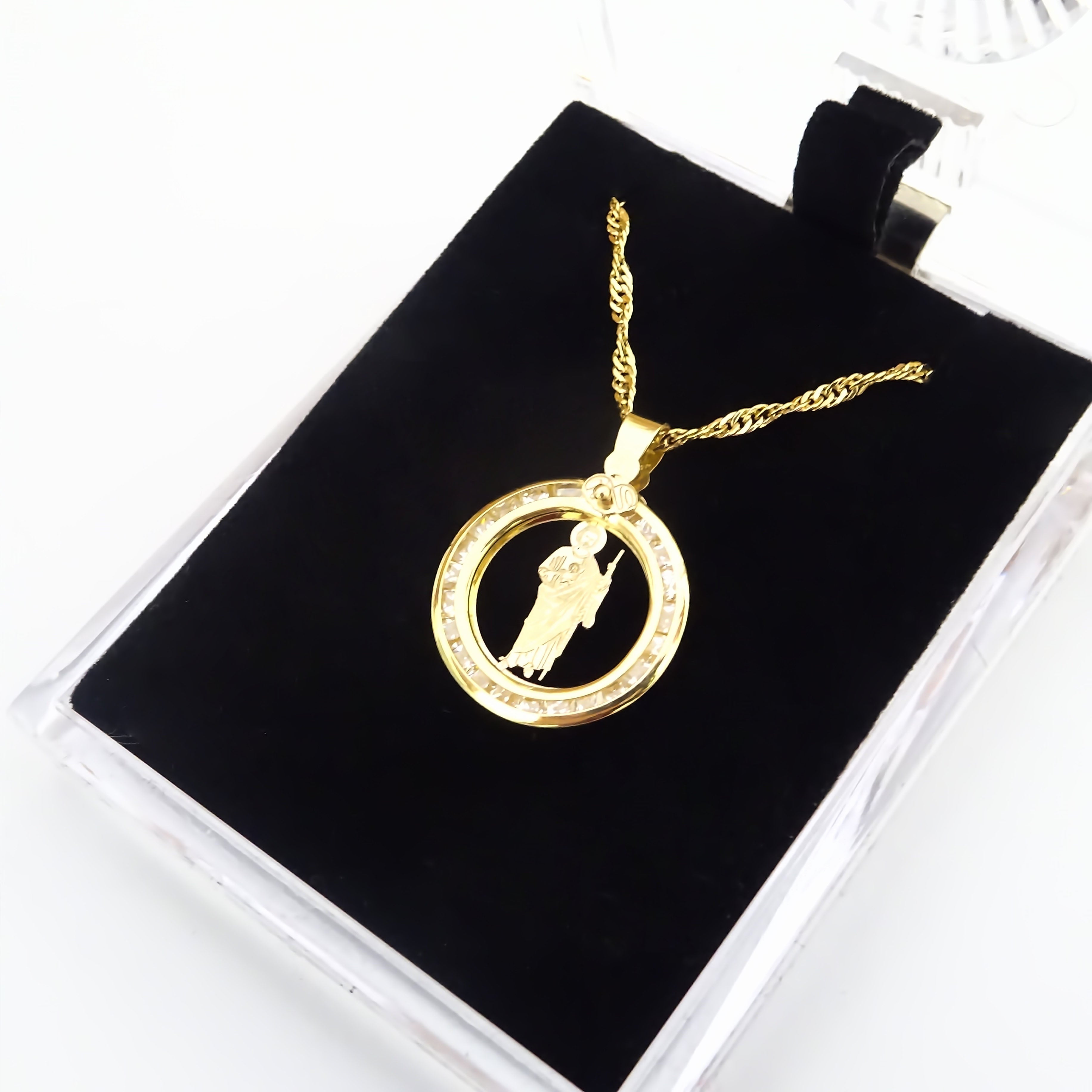 Amor Eterno - Dije Medalla San Judas Tadeo / Oro Sólido 10k