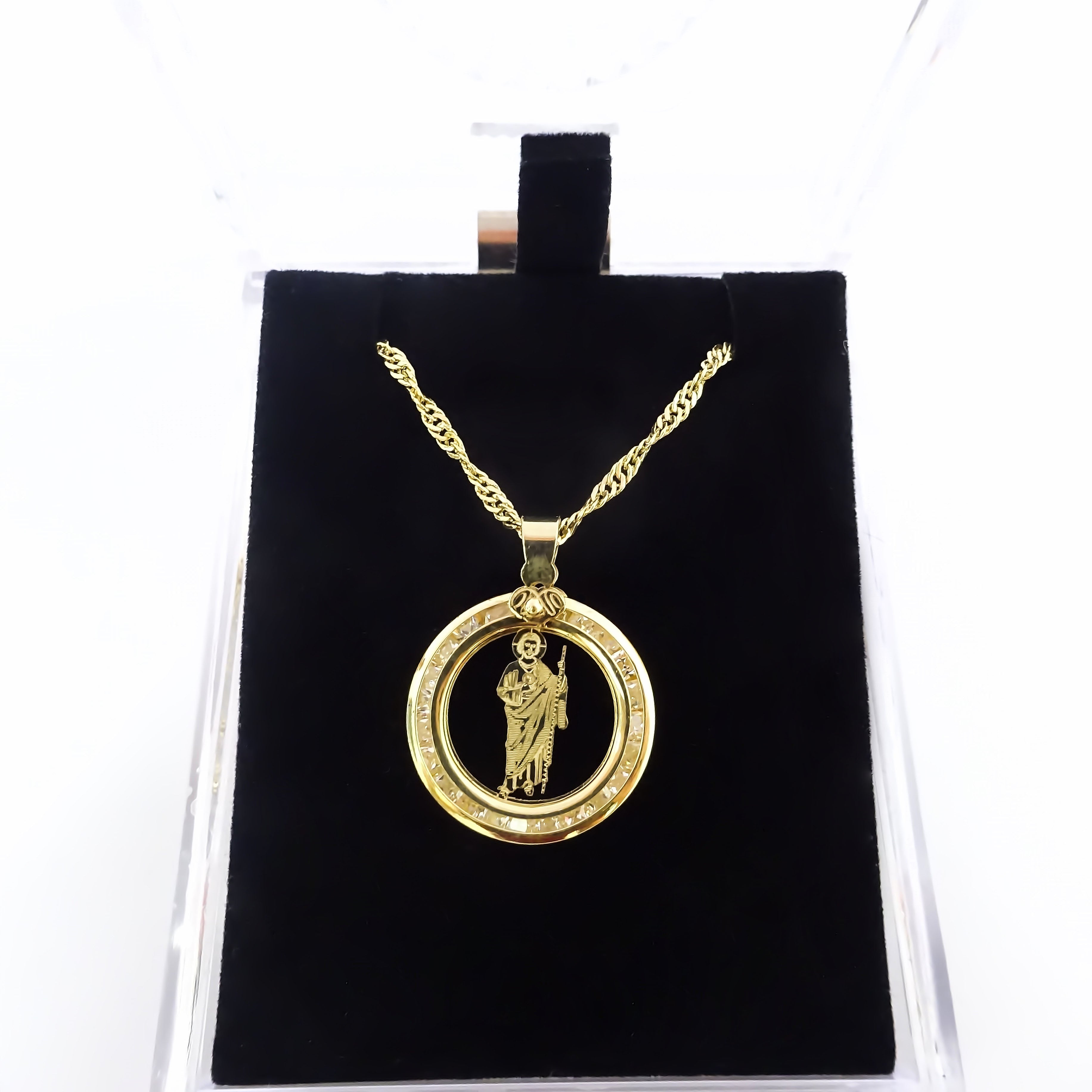 Amor Eterno - Dije Medalla San Judas Tadeo / Oro Sólido 10k