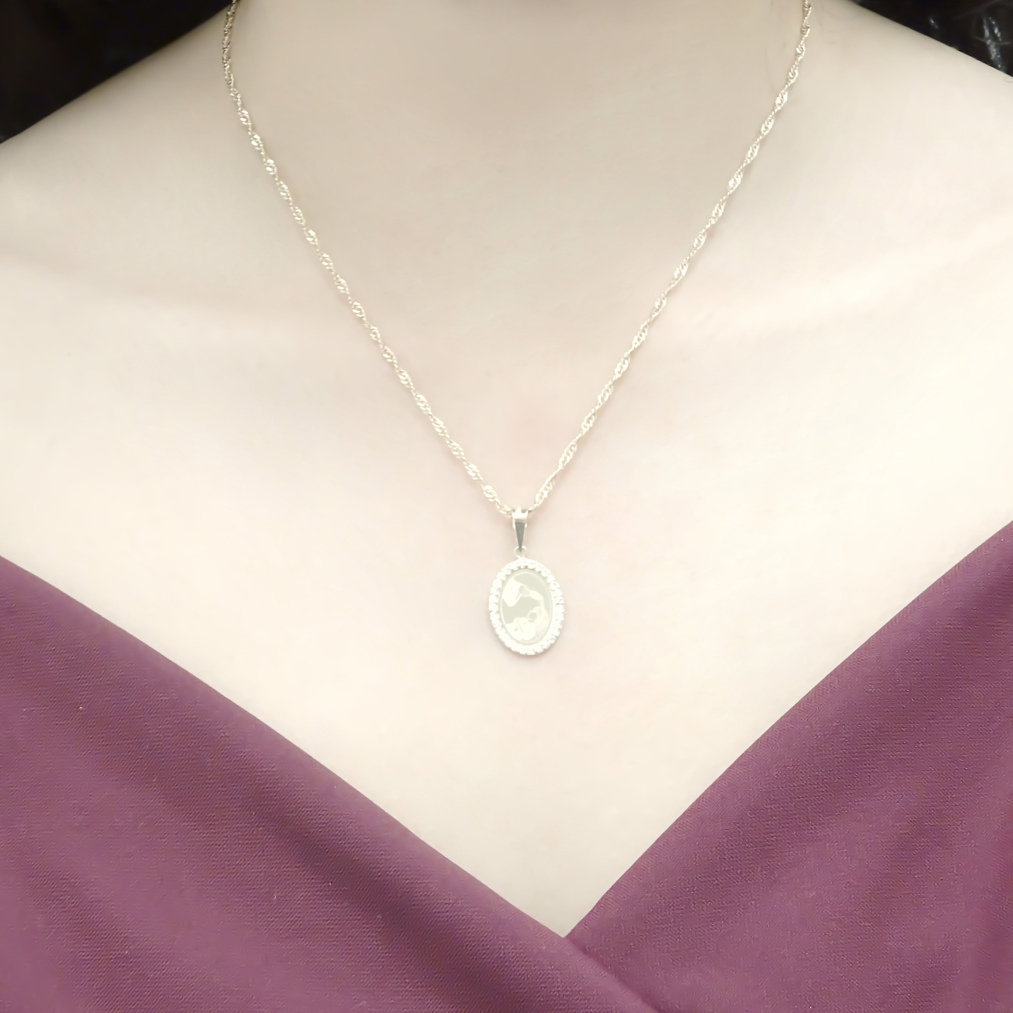 Amor Eterno - Dije Bautizo Destello / Oro Sólido 10k