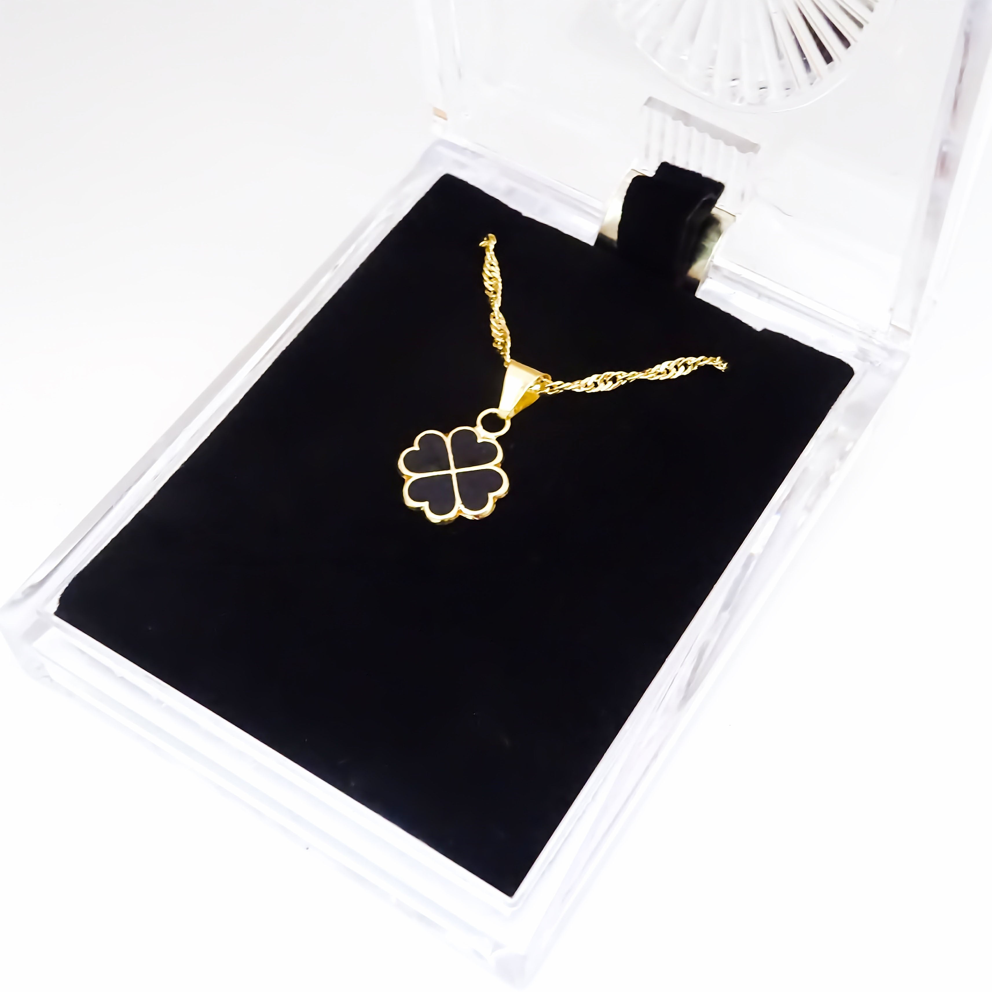 Amor Eterno - Dije Trébol 4 Hojas / Oro Sólido 10k