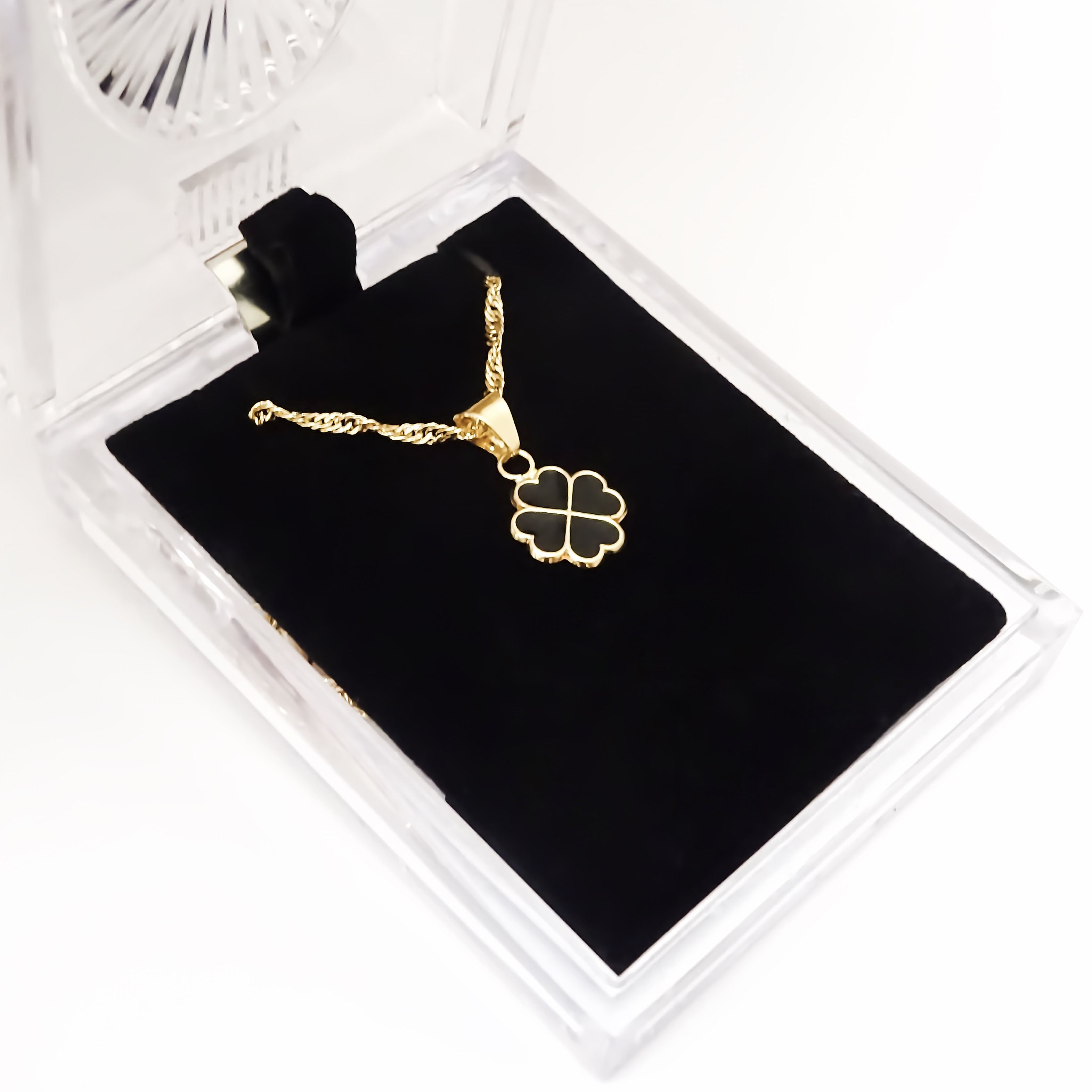 Amor Eterno - Dije Trébol 4 Hojas / Oro Sólido 10k